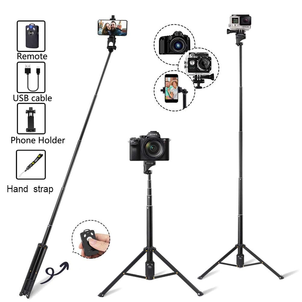 Wireless Selfie Stick with Tripod Wireless Bluetooth Remote Compatible iPhone x 8 7 6s 6 Plus iPhone Xs/Xmax Galaxy s9 s8 Digital Camera Load 5kg (Selfie Stick Tripod)