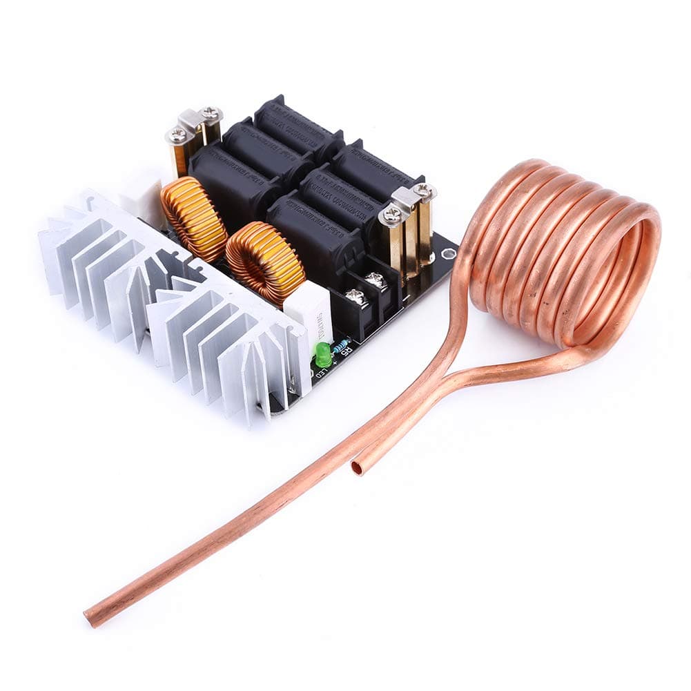 ZVS Driver 1000W ZVS Induction Heating Module Low Voltage Induction Heating Board Module Tesla Coil Heating Power Supply Module 12V-48V Flyback Driver Heater DIY