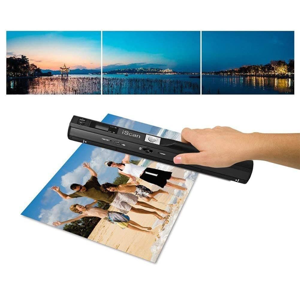 Microware iScan Portable Scanner Mini Handheld Document Scanner A4 Book Scanner JPG and PDF Format 300 600 900 DPI (Black)