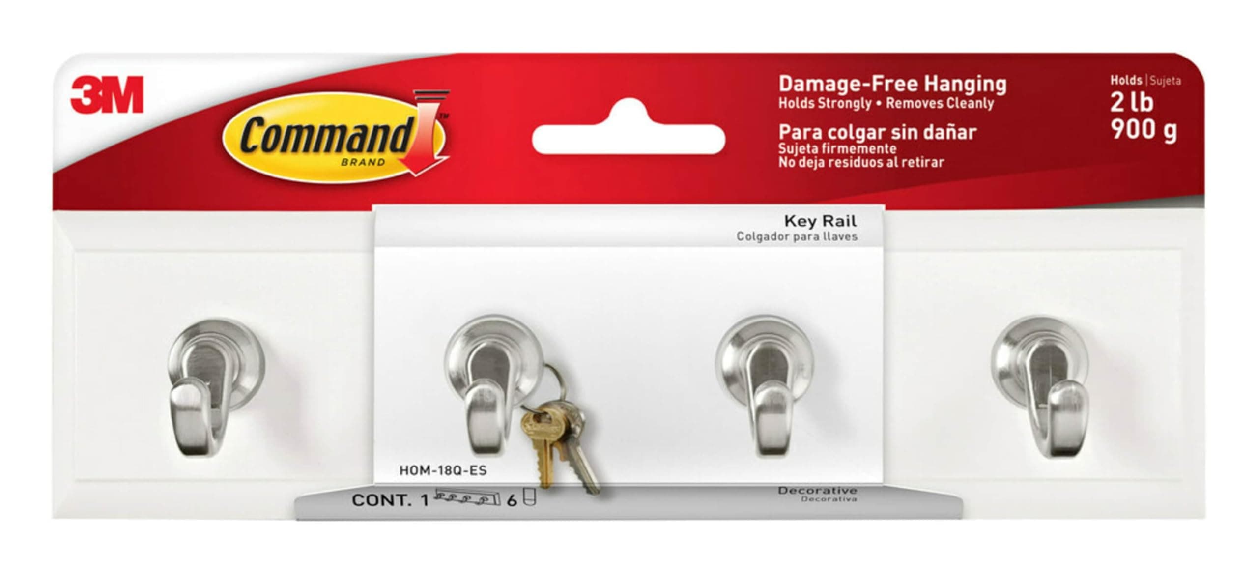Command HOM-18Q-ES Key Rail, 0, Quartz