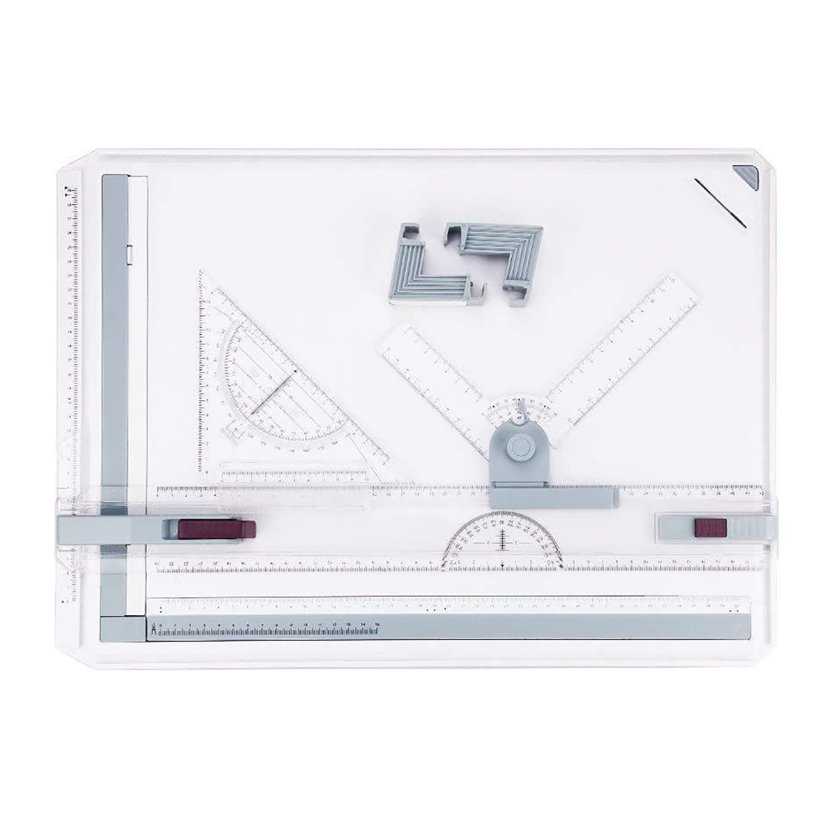 A3 Drafting Table Drawing Board, Graphic Architectural Sketch Board, with Clear Rule Parallel Motion and Angle Adjustable Measuring System, for Architecture Artist Students