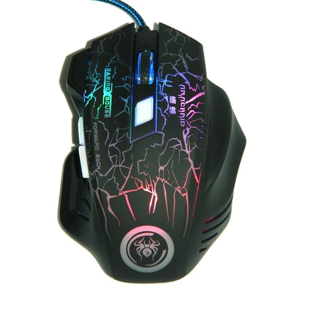 2400DPI LED 6 Button USB Gaming Game Optical Mouse Mice for Pro-Gamer PC Laptop Tablet Professional Gaming Mouse 4 LED Colors