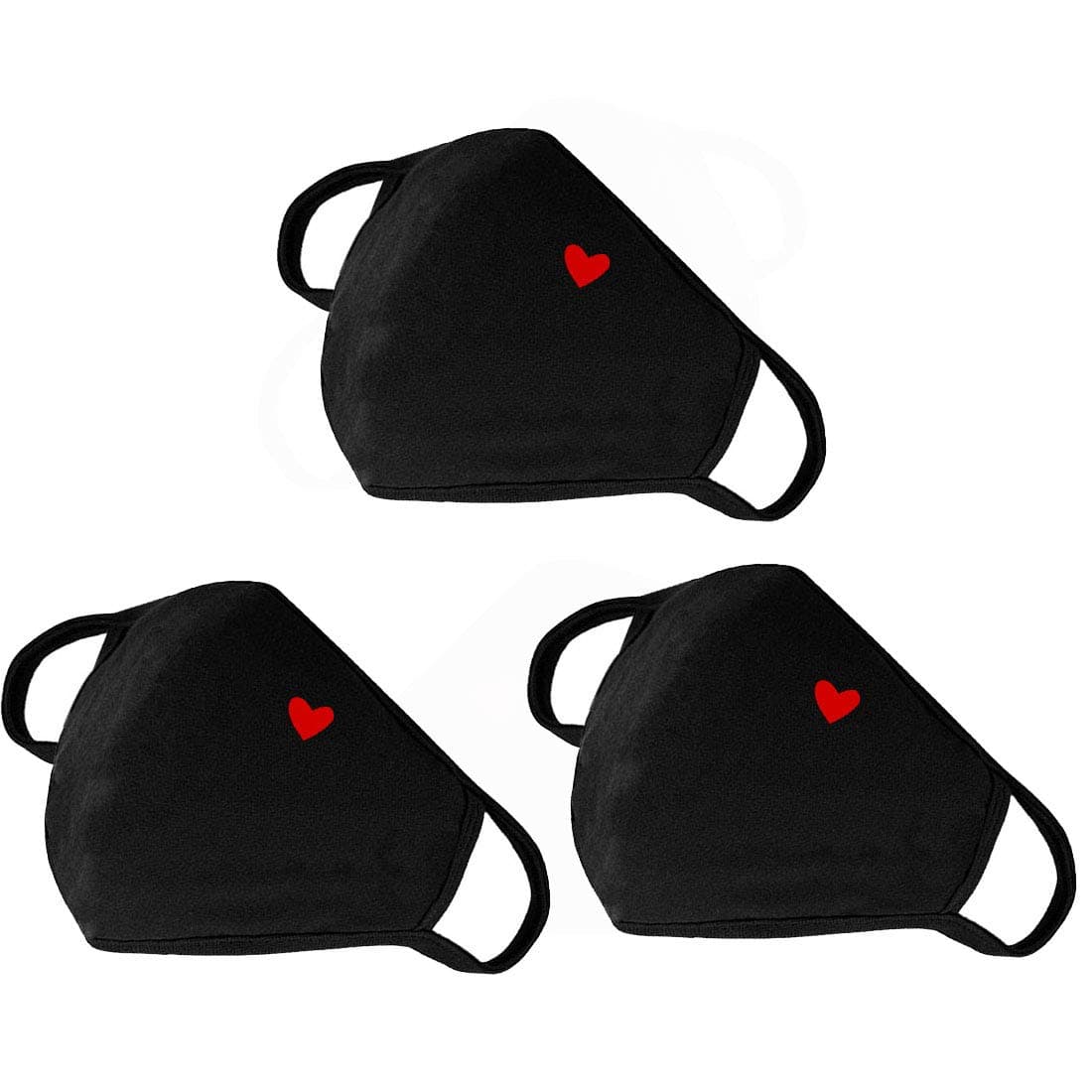 comfso Fashion Cute Heart Face Protection with Adjustable Nose Bridge - Gifts for Women, Unisex Cotton Cloth Heart Masks, Washable Reusable Warm for Outdoor Activities, Mothers Day Gifts