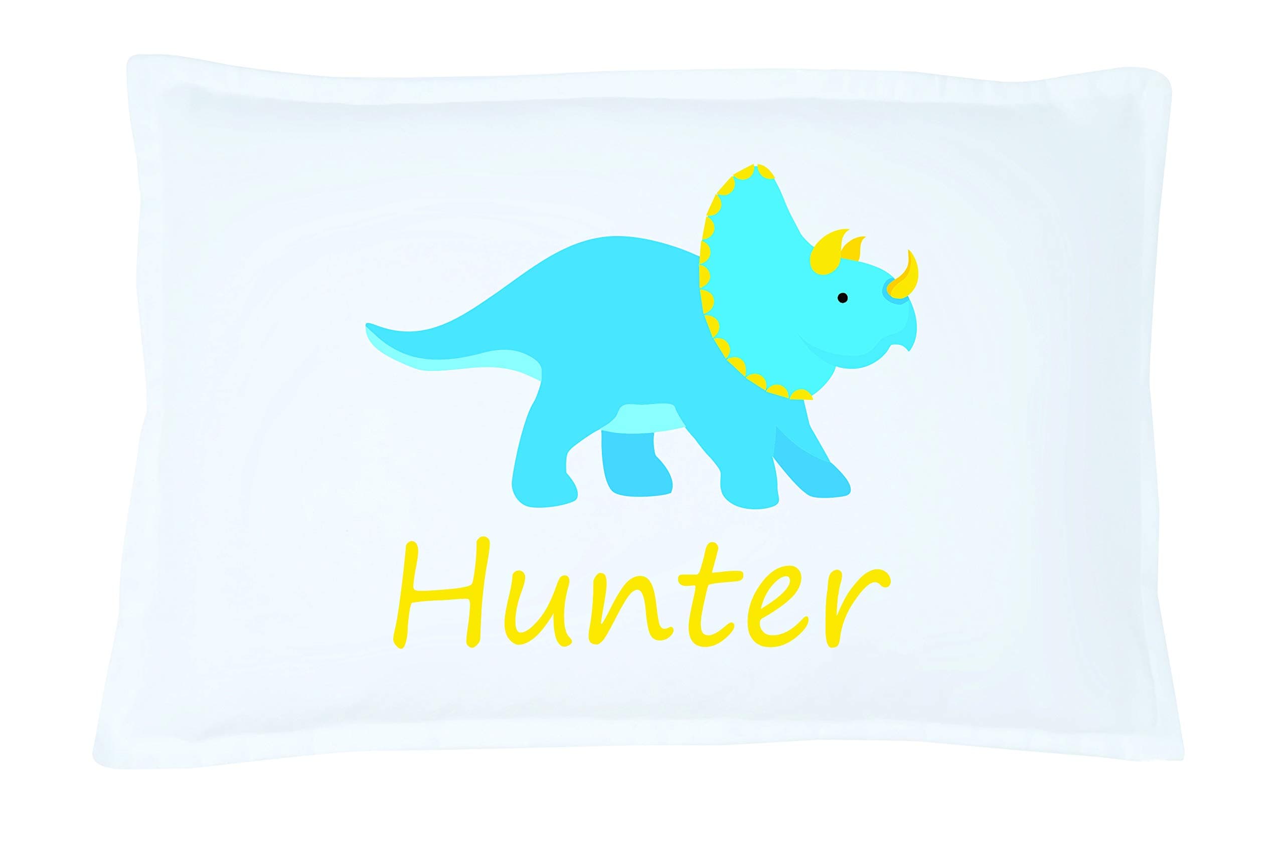 Personalized Children's Dinosaur Pillowcase Microfiber Polyester Standard 20 by 30 Inches, Triceratops Pillow Case, Dinosaur Gift for Kids, Kids Dinosaur Pillow Décor, Toddler Pillowcase