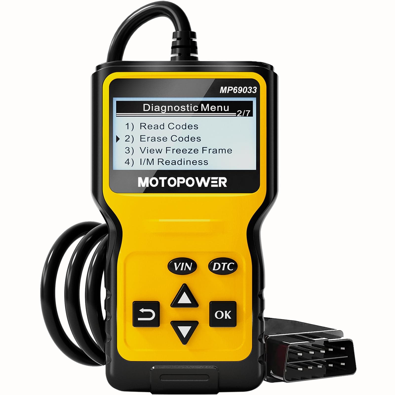 MOTOPOWER MP69033 OBD2 Scanner Universal Car Engine Fault Code Reader, CAN Diagnostic Scan Tool for All OBD II Protocol Cars Since 1996