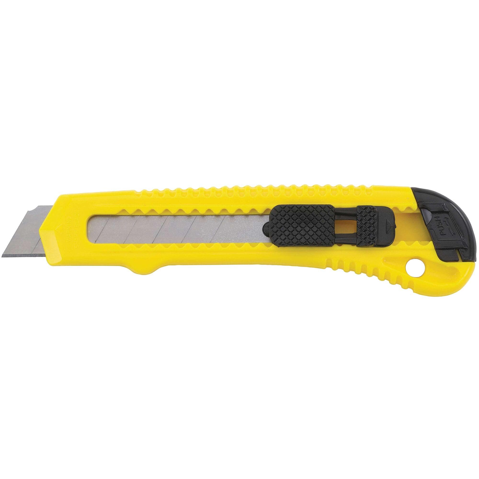 STANLEY 10-143-S Basic Snap-Off Blade Knife - 18 mm (0.7 in.), Retractable Cutter, Multipurpose Tool for Light-Duty Cutting & Trimming, Yellow & Black