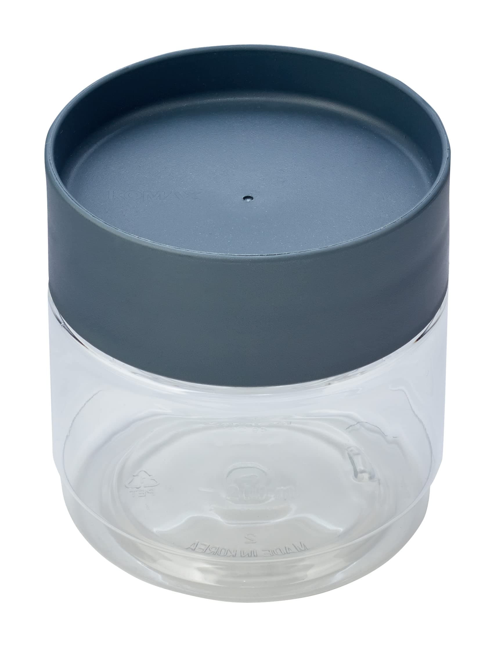 518336 Stack & Store Dry Food Airtight Storage Stackable Jar Container Canister 490ml Round Small, Grey Clear
