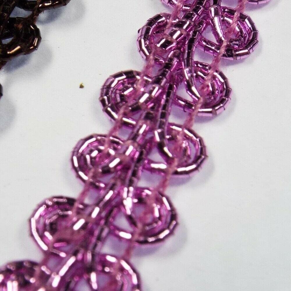 9 Colour 10mm Metallic Lame Double Scroll Gimp Braid Costume Trim Buy 1 2 4m 529, 076 Cerise Mauve Pink, 4 Metres