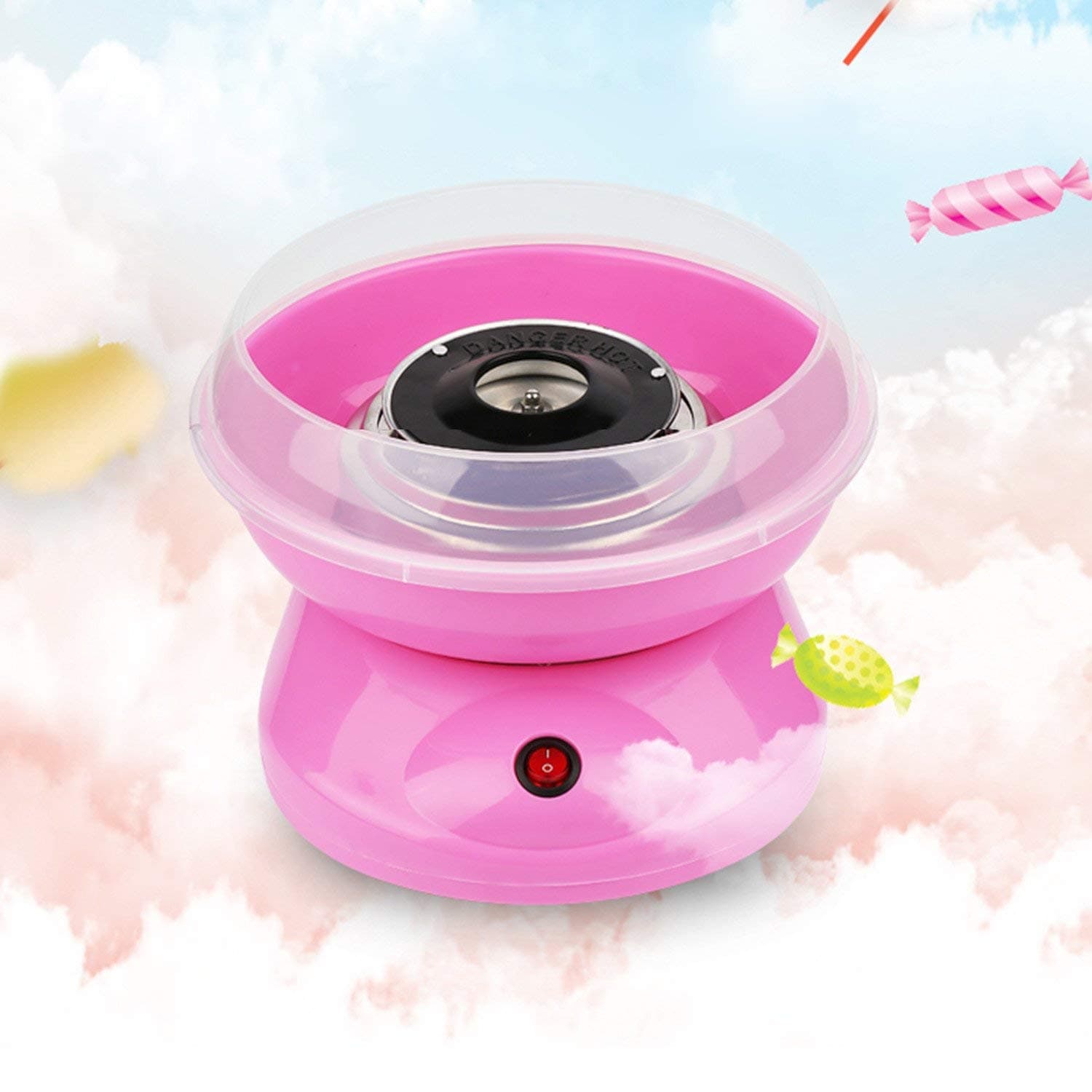 Candy Floss Maker Machine Electric Cotton Candy Maker Making Electric Sweet Sugar Gourmet Home for Kids Family Gift (Pink)
