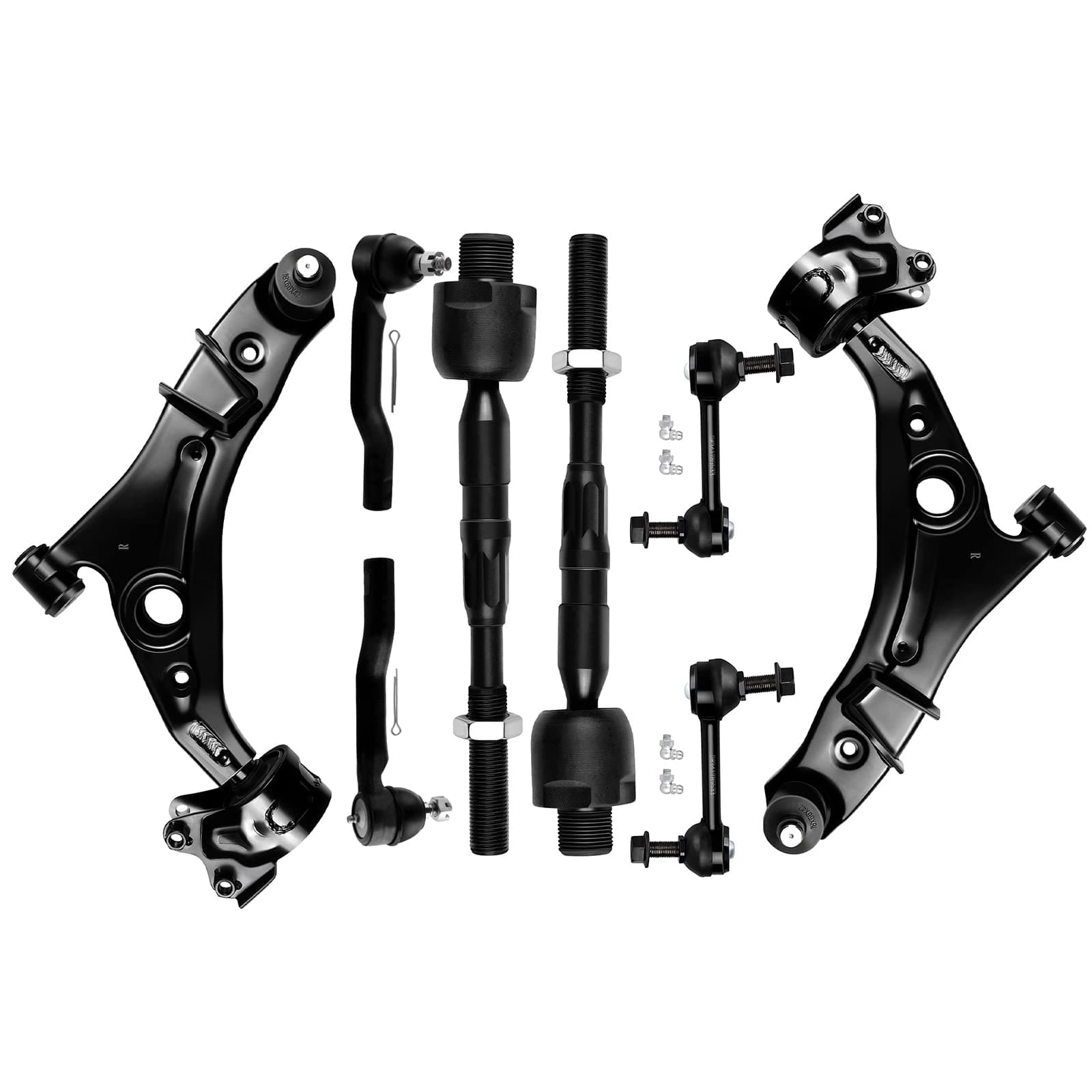 SCITOO 8pcs Front Lower Control Arm Ball Joint Sway Bar Link Outer Inner Tie Rod End Suspension Kit Replacement For Ford Edge For Lincoln MKX 2007 2008 2009 2010 2011 2012 2013 2014