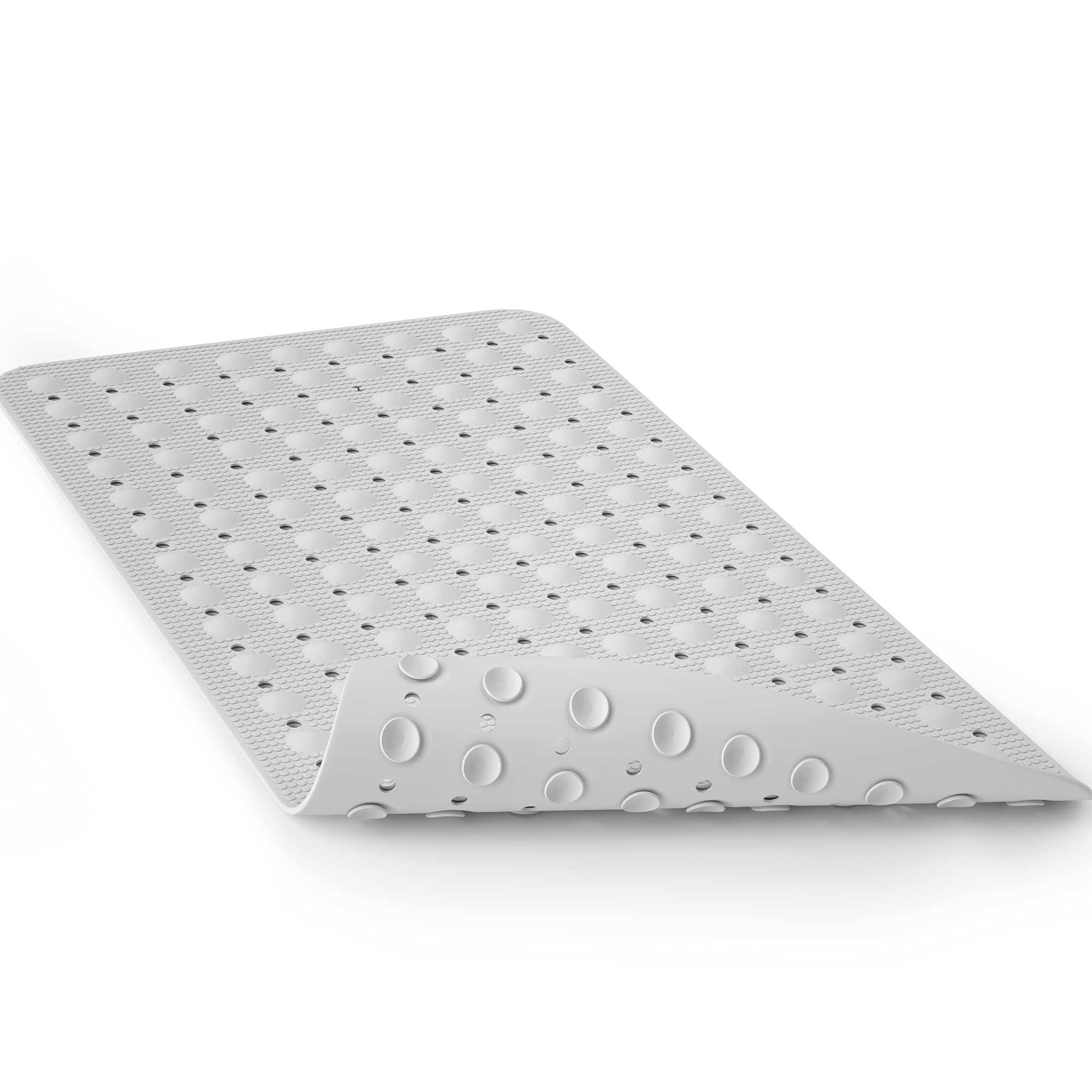 JOYCANO Bath Mat for Tub Non Slip, Shower Mat Bathtub Mat Non Slip, Natural Rubber no Plastic Odors Perfect for Baby and Elder, Tub Mat with Suction Cups, Machine Washable, 28 X 16 inches, White