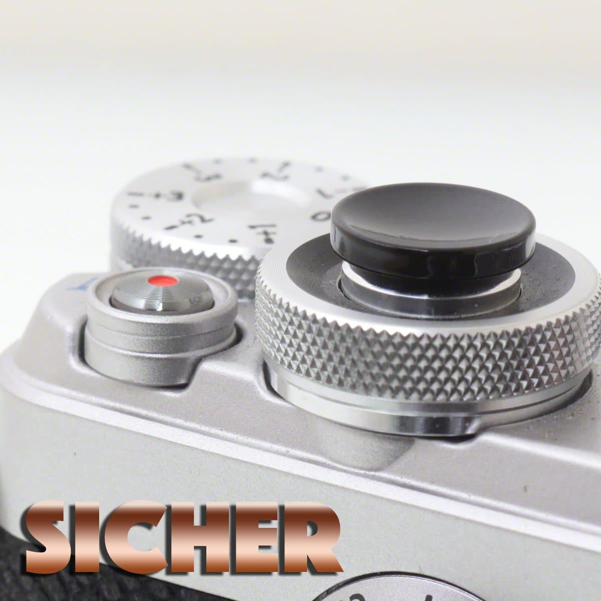 SICHERSoft Release Shutter Button for Cameras. Quality Brass. BLACK Concave.