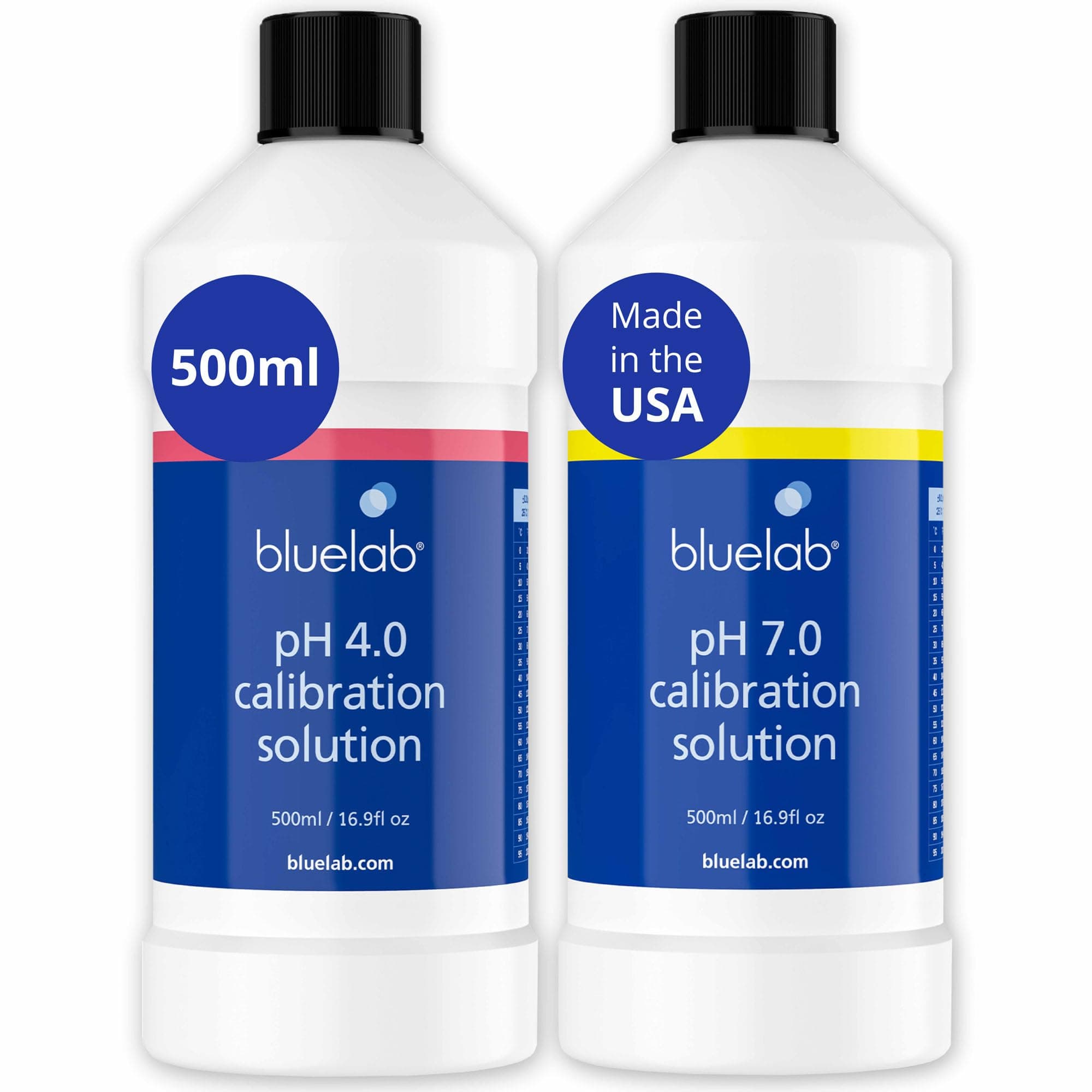 Bluelab pH 4.0 & 7.0 Calibration Solution Kit - pH Meter & pH Pen Calibration for Balanced Nutrient Solution NIST Traceable | Hydroponics, Gardening & Growing Tents (500 ml/ 16.9 Fl Oz Each)