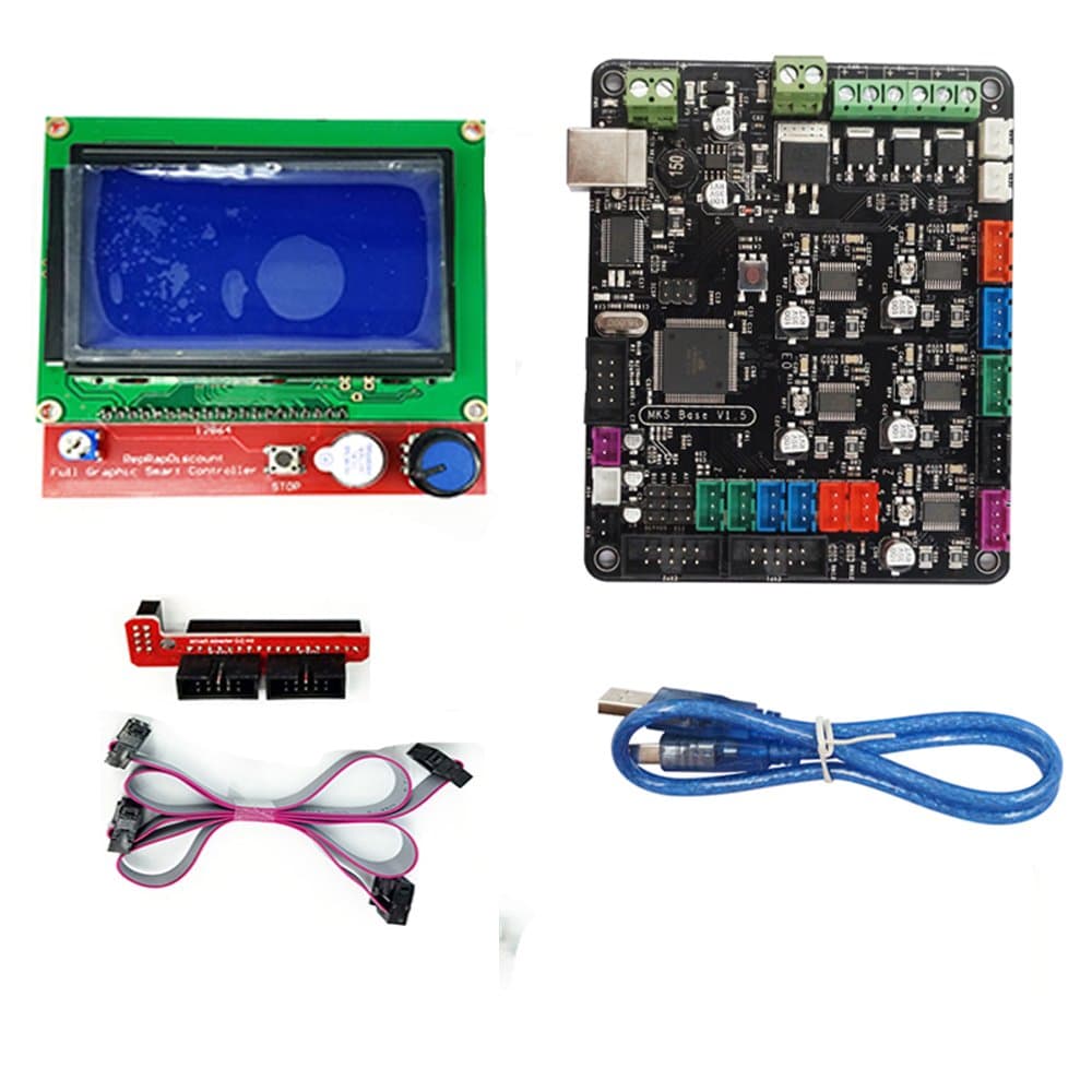 TWP MKS Base V1.5 3D Printer Control Board USB Mega 2560 R3 Motherboard RepRap Ramps1.4 + 12864 LCD Screen Controller