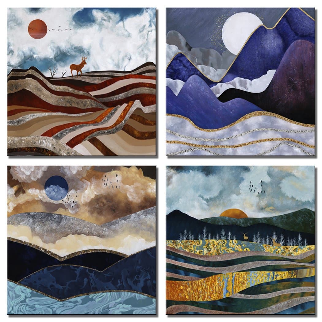 Abstract Landscape Mountain Canvas Print