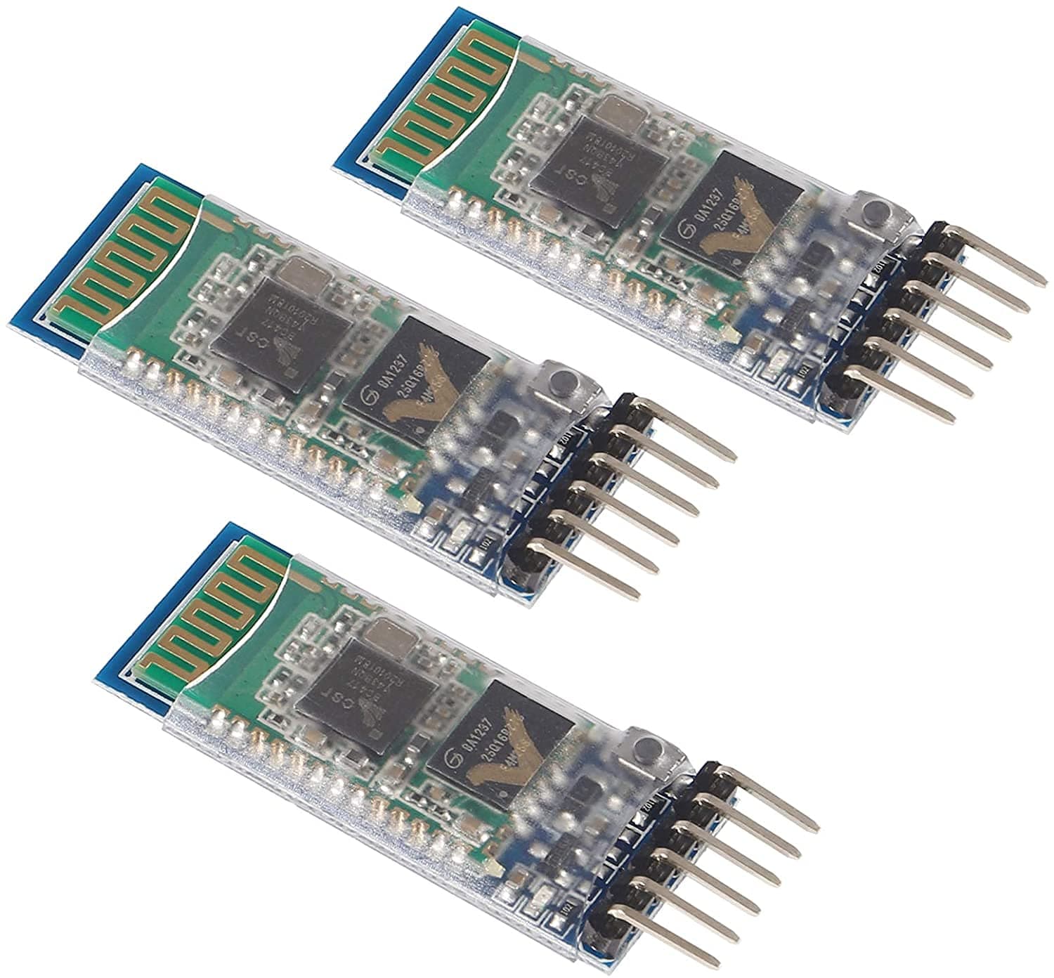 ALMOCN 3pcs HC-05 Wireless Bluetooth RF Transceiver Master Slave Integrated Bluetooth Module 6 Pin Wireless Serial Port Communication BT Module for Arduino