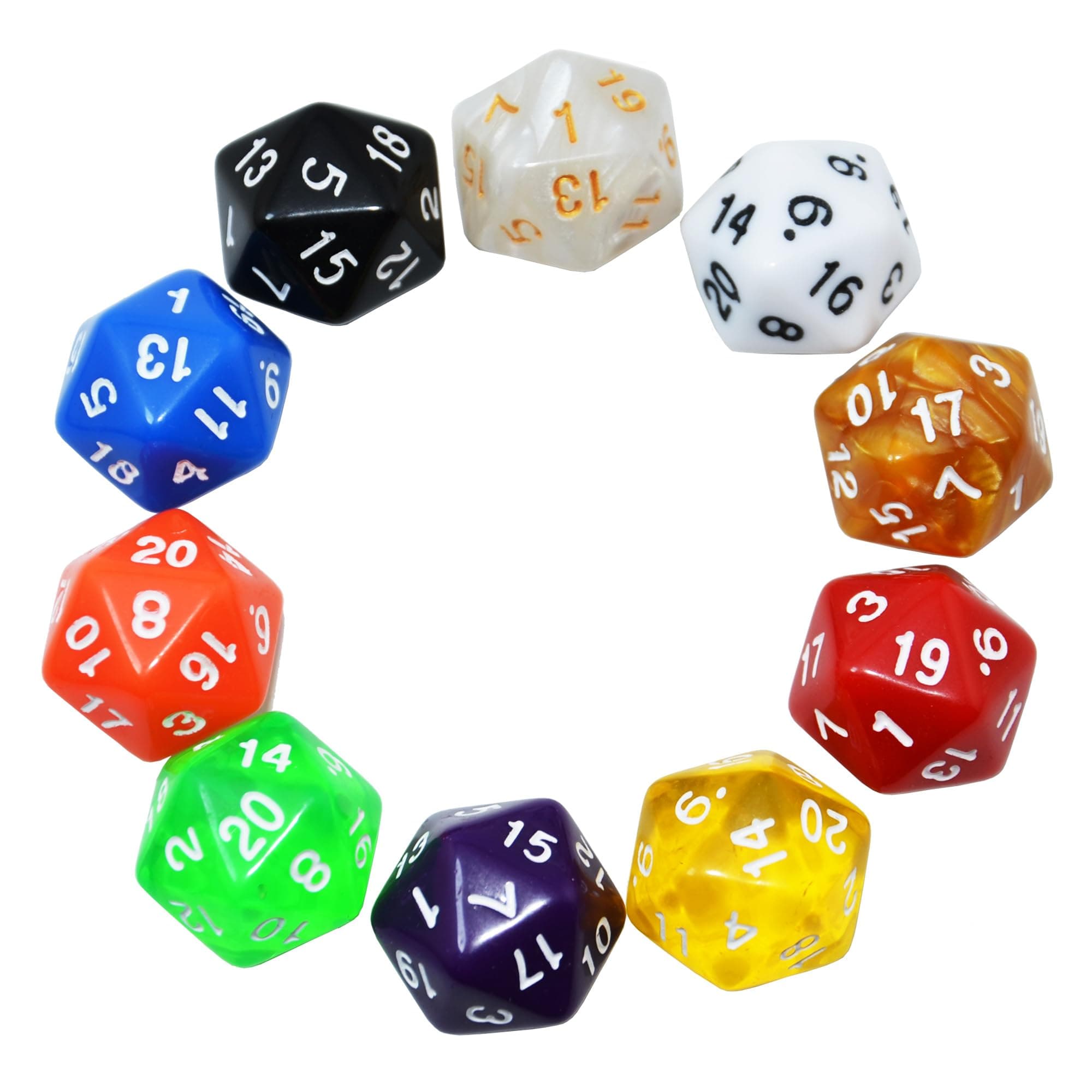10pcs Random Color D20 Dices