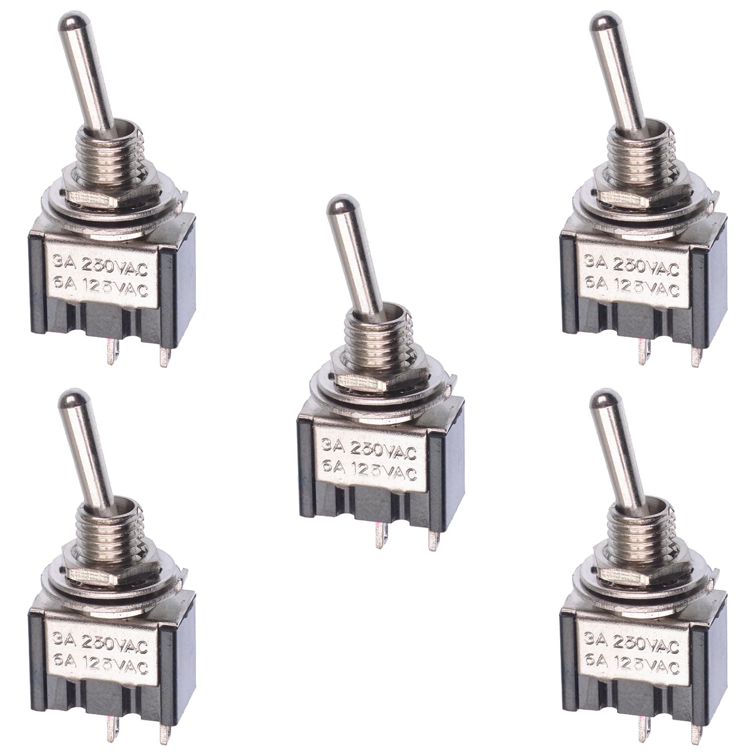 5 x On/Off Mini Small Toggle Switch Miniature SPST (Pack of 5)