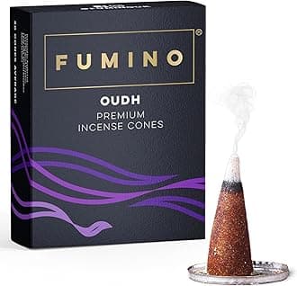 Fumino® Oudh Fresh Incense Cones 20 per Box Masala Agarbatti Joss Scent Fragrance for Relaxation and Meditation, Home and House Decor