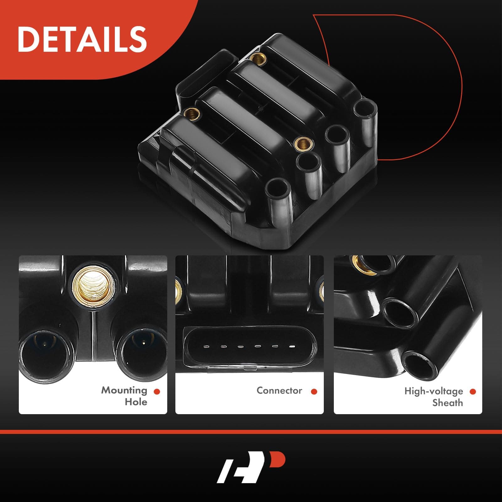 A-Premium Engine Ignition Coil Pack Replacement for Volkswagen Jetta 2001-2005 Jetta City 2007-2009 Golf 2001-2006 Golf City 2007-2010 Beetle 1998-2011 2.0L