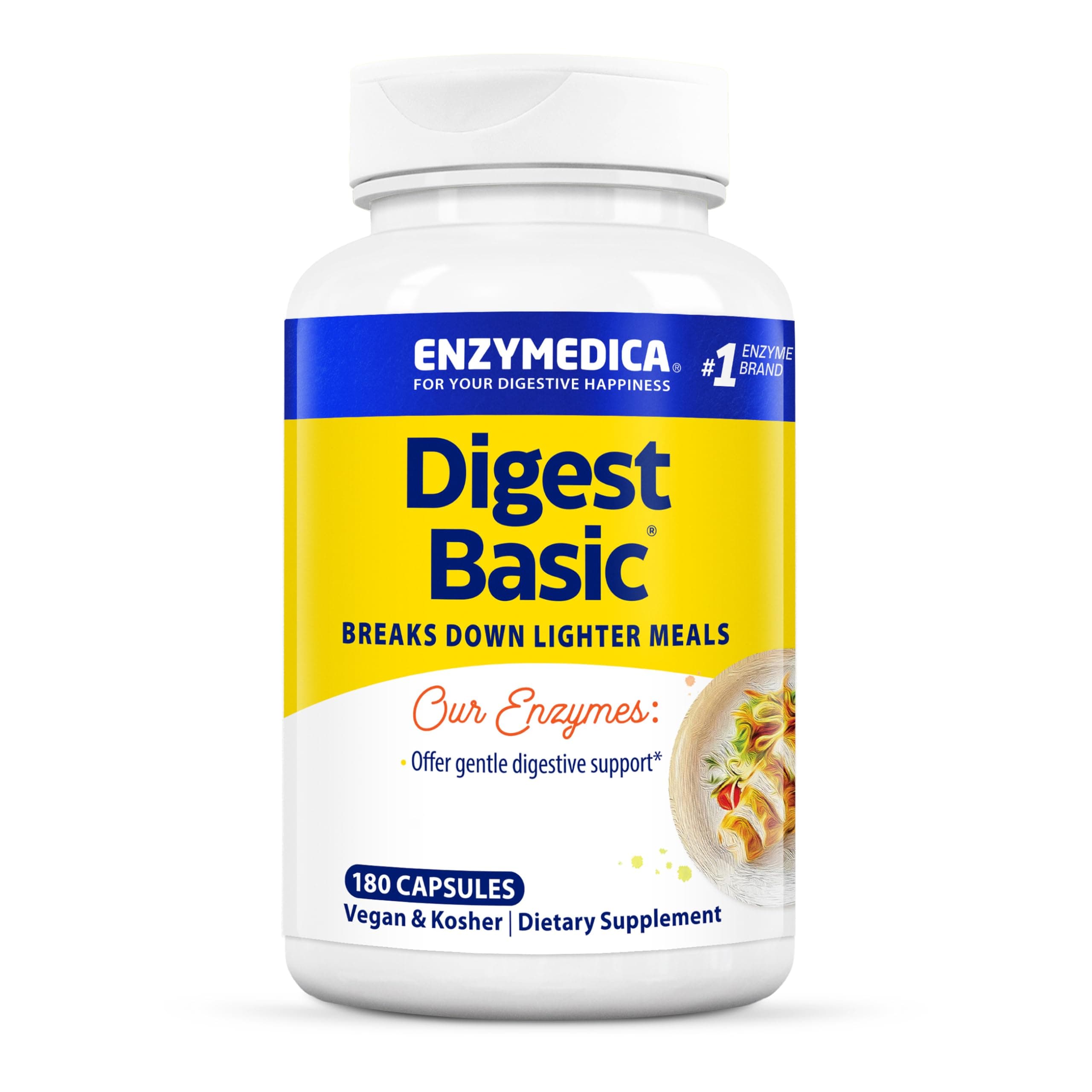 Digest Basic, Digestive Enzymes, 180 Vegan Capsules, High Dose, Soy Free, Vegetarian, Gluten Free, Non-GMO
