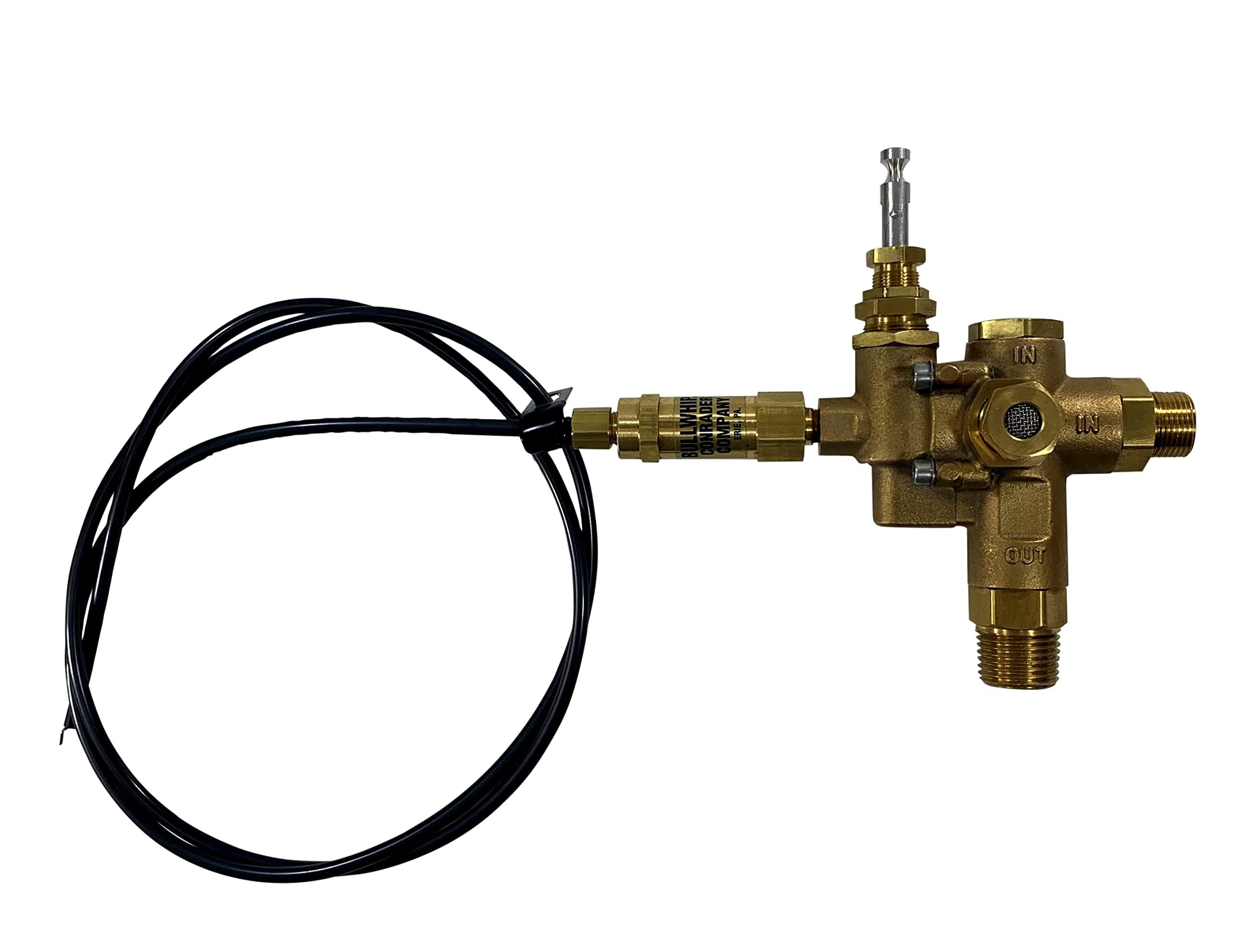 1/2" Compression Side Inlet for Copper Tubing, Combo Unloader Pilot Check Valve with Throttle Control Cable for 6.5HP Max Gas air Compressors (125-150 PSI, 48" Throttle Control Cable & Unloader Valve)