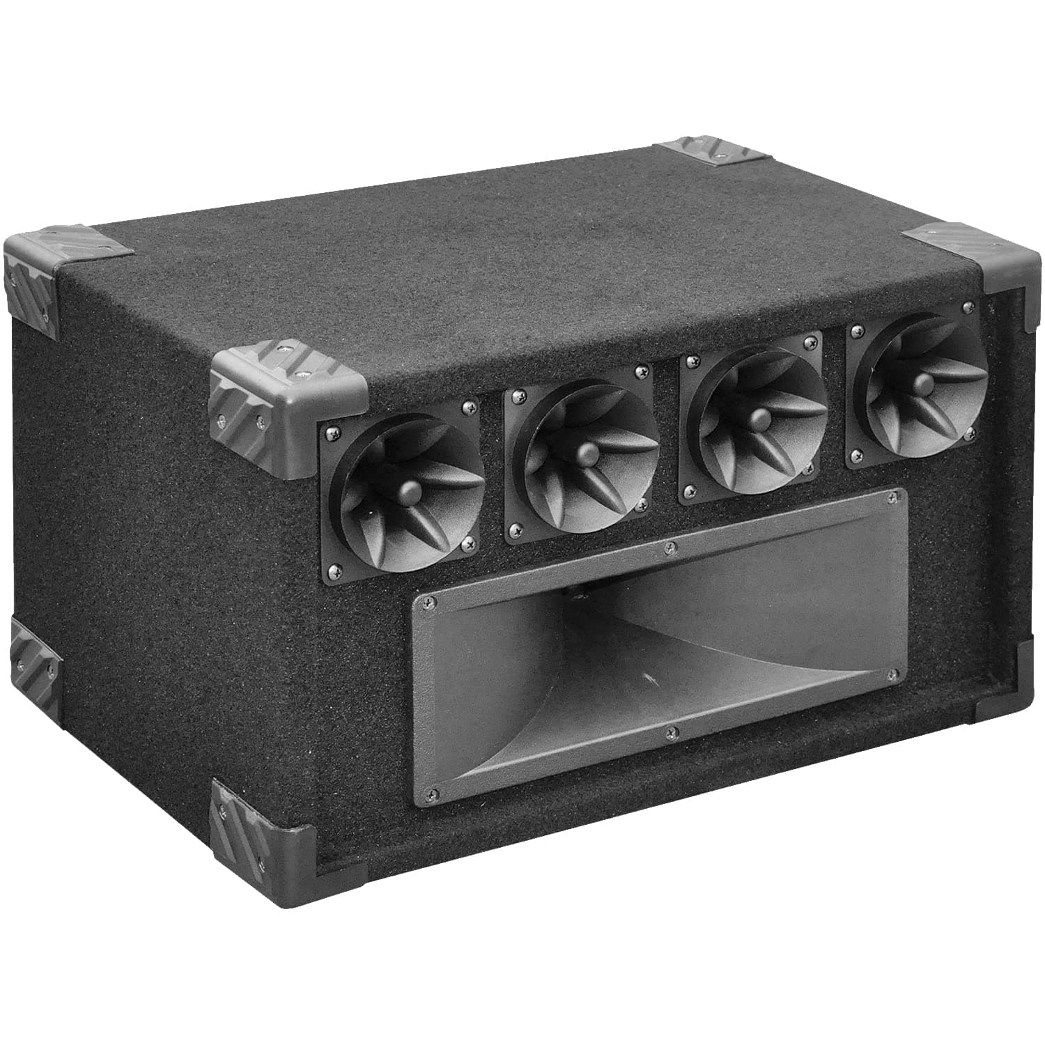 SoundLAB 5-Way Tweeter Speaker System 400W, Piezo Driver & Midrange Horns, Passive PA Speaker for DJ Disco Events, Black Carpet Finish Cabinet