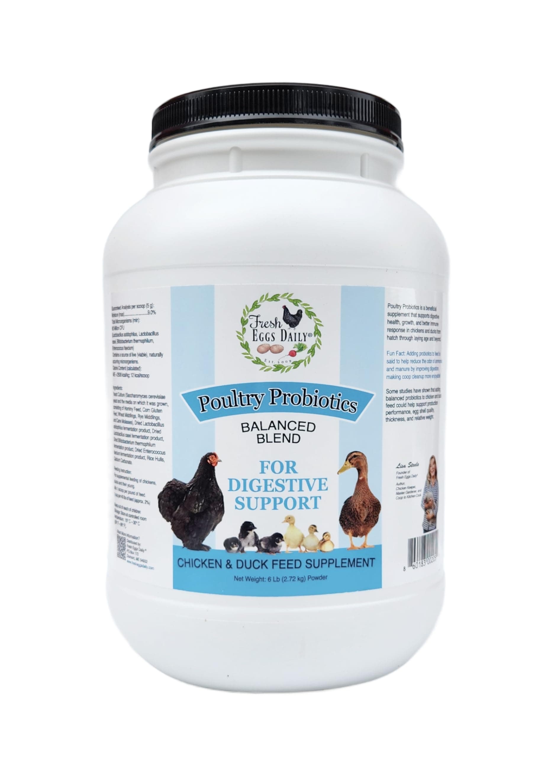 Fresh Eggs Daily Poultry Probiotics Feed Supplement – Natural Digestive & Immune Support for Chickens & Ducks – Enhances Egg Quality & Reduces Odor – 6 lb