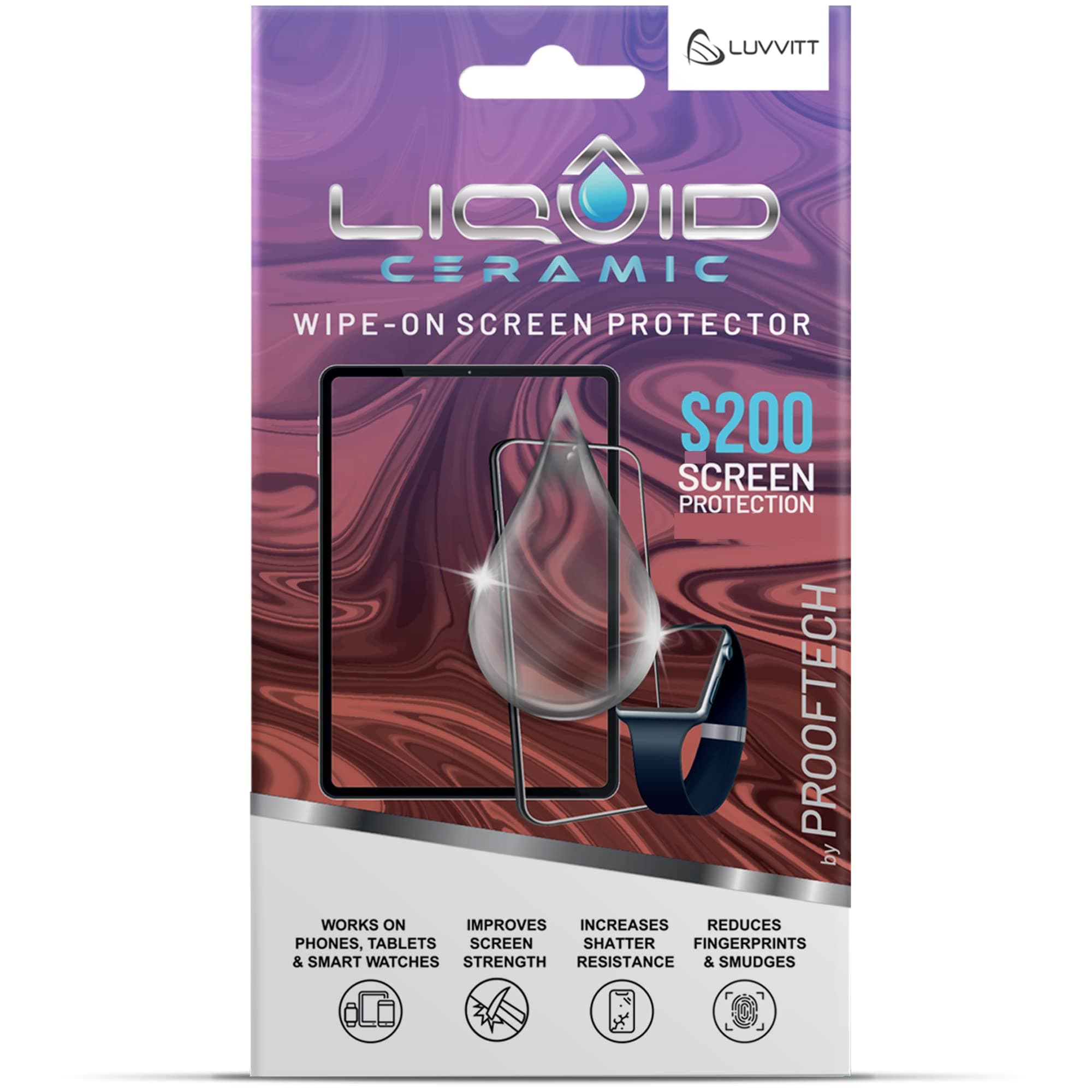 Glass Screen Protector With $200 Coverage | Wipe On Shatter and Scratch Resistant Nano Protection for All Phones Tablets and Smart Watches - Universal