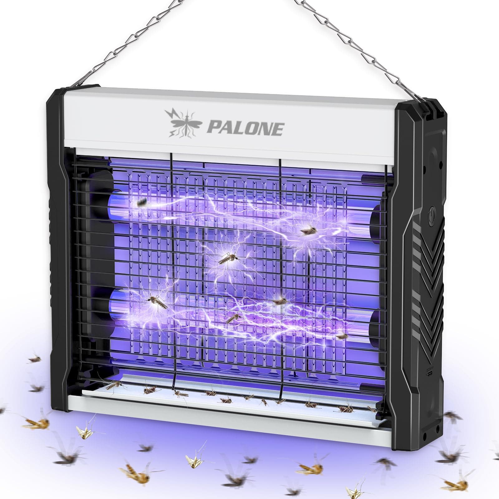 Fly Killer, 4000V Electric Fly Zapper, UV Light Insect Bug Catcher, USB Electronic Mosquito Trap Repellent, Removable Washable Tray, Bug Zapper for Indoor Commercial Industrial Domestic Use