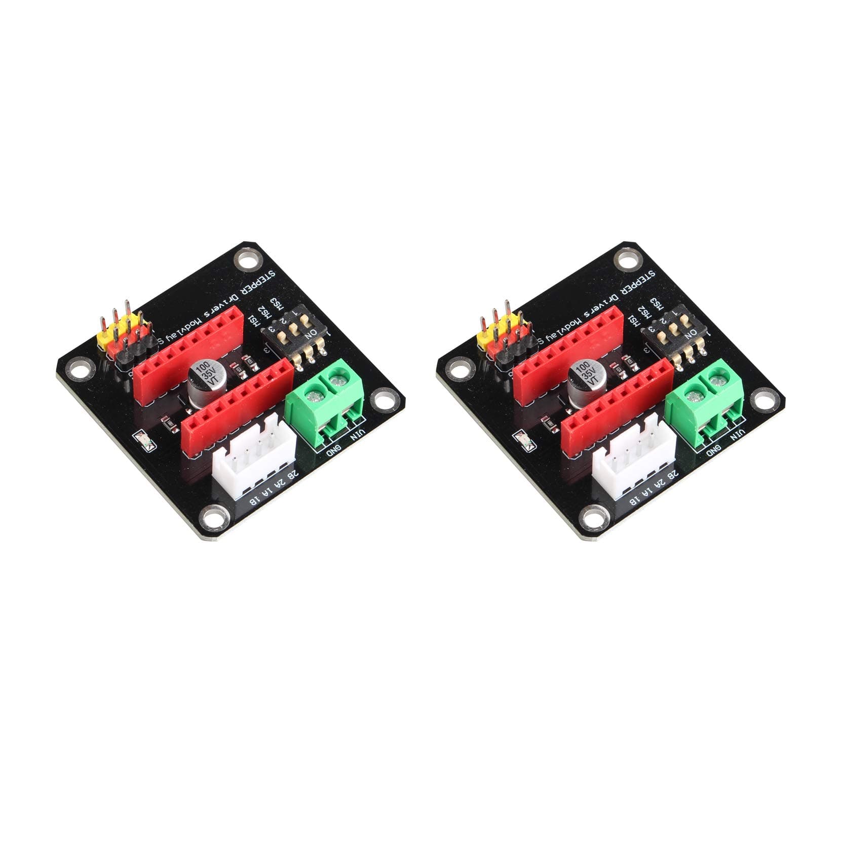 2Pcs 3D Printer A4988 DRV8825 42 Stepper Motor Driver Control Expansion Board Shield Module DRV8825 / A4988 Compatible with Arduino UNO R3 DIY Kit