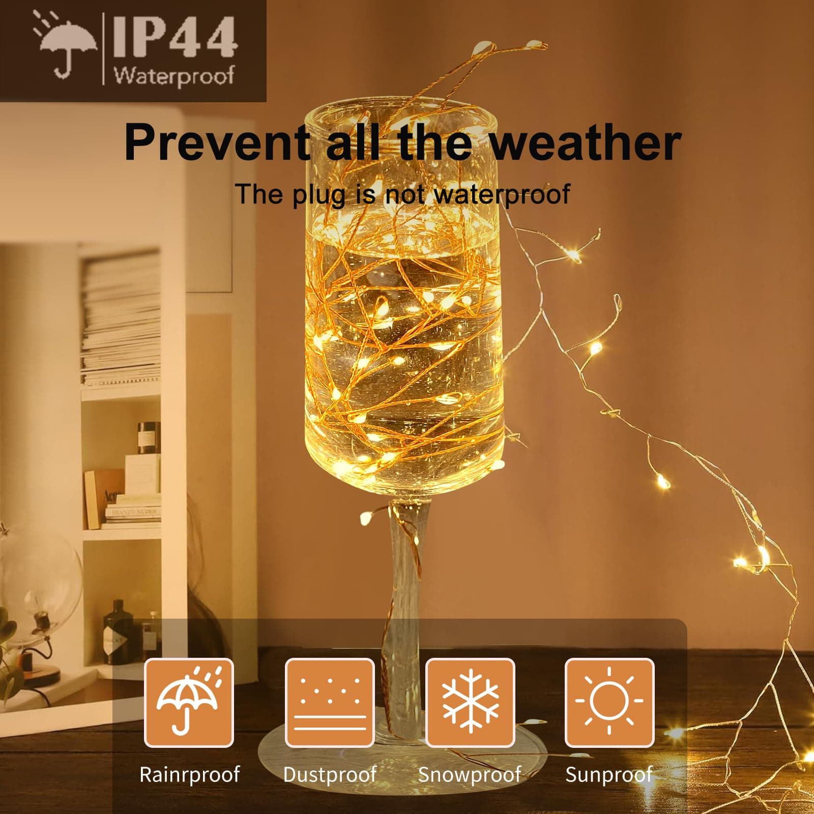 Firecrackers 200 LED 3m String Lights - Battery Operated Cluster Lights with 8 Modes Remote Timer for Christmas Tree, Garden, Curtain, Gazebo Decorations