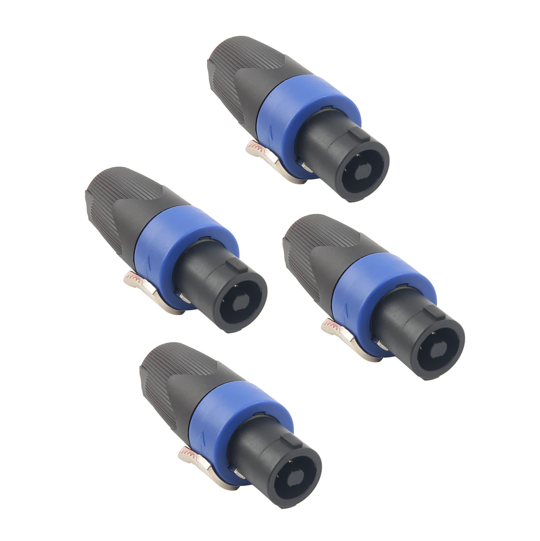 Devinal Professional Speaker Adapter Connectors 4 Pole Speaker Plug Twist Lock Compatible with Neutrik Speakon NA4LJ, NA4LJX, NL4MP, NL4MPR, NL4FC, NL4FX, NL4 & NL2 Series, NL2FC, Speak-On- 4 Pack