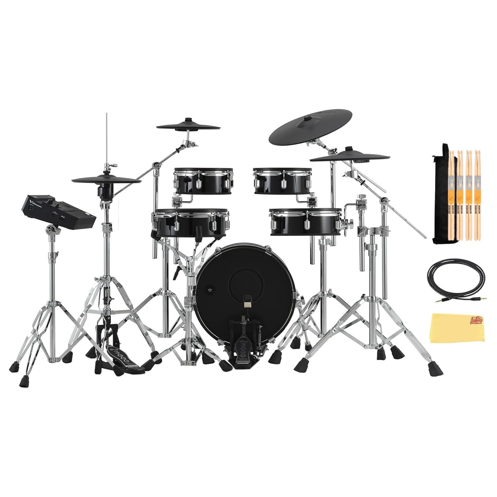 Roland VAD316 V-Drums Acoustic Design Electronic Drum Kit Bundle with Audio Cable, Drumsticks, Drumstick Bag, and Austin Bazaar Polishing Cloth