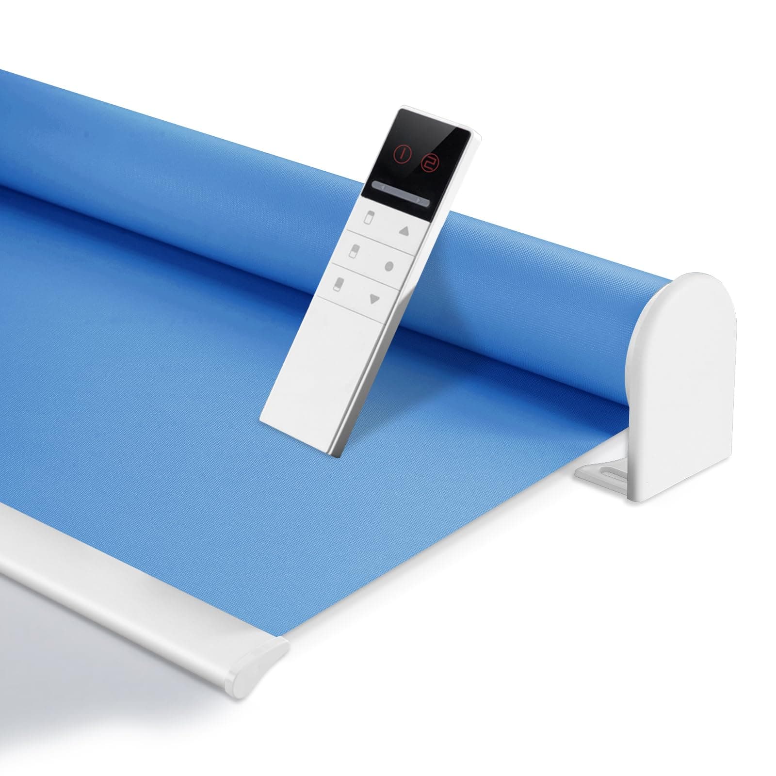 ZSHINE Motorized Blackout Window Blinds Customize Width (23-95 Inches) Remote Control Wireless and Rechargeable Roller Shades Blinds for Windows, Home, Office, Hotel, Club, Restaurant (82010w)