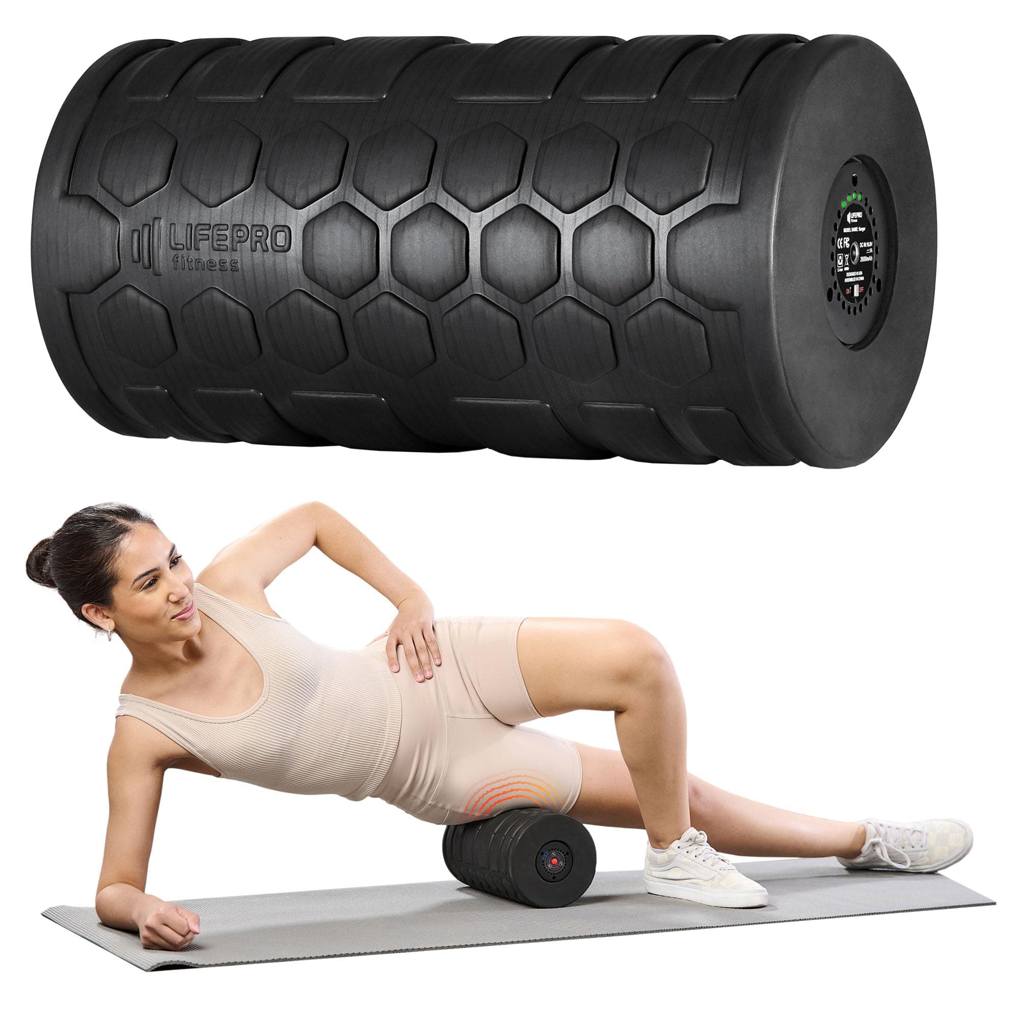 4 Speed Vibrating Foam Roller for Physical Therapy & Exercise - High-Intensity Vibrating Roller for Muscle Recovery & Pliability Training - Back Roller for Deep & Gentle Trigger Point Therapy