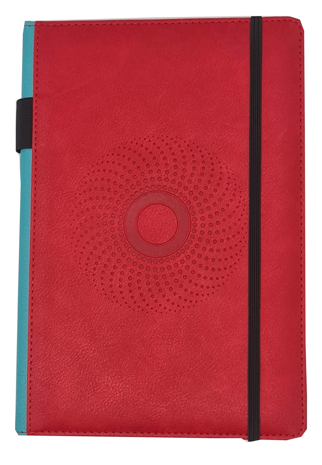 EJRangeA5 Notebooks - Lined Journal Notebook with Hardcover PU Leather Bound, Ink-Proof Thick Paper Notepad for Writing and Note Taking, Includes Pen Holder, Bookmark, Pocket 192 Pages(Red)