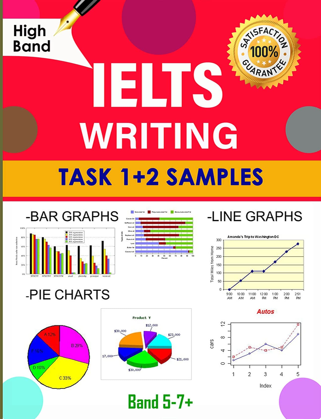 IELTS Writing Preparation Book: IELTS Writing Task 1+ 2 Samples: All Samples in 1- Bar Charts, Pie Charts , Line Charts, Graph, Diagrams, Table Charts ... ielts Academic and General writing practice