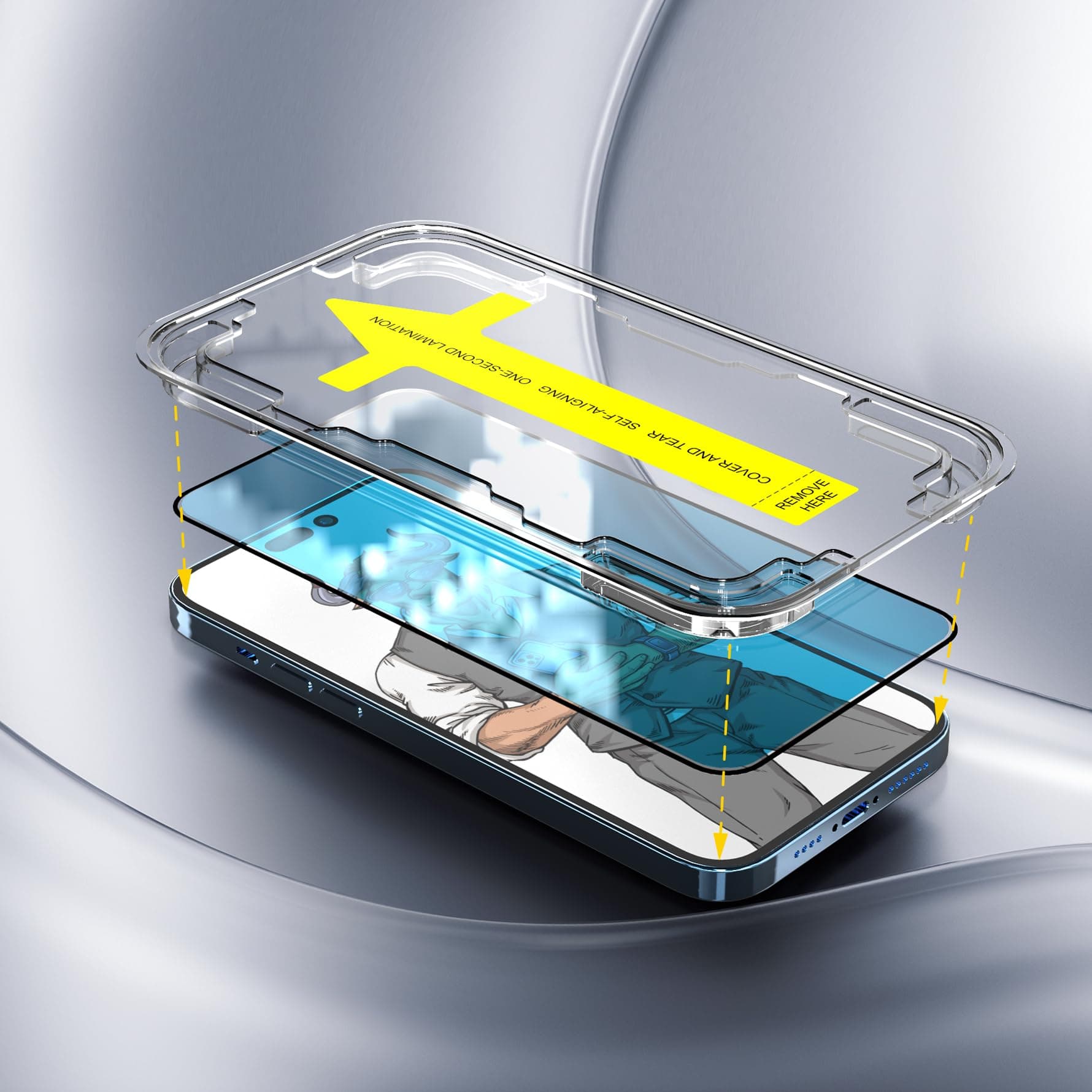 Easy fit HD Screen Protector for iPhone 14/13/13 Pro, Premium Tempered Glass with Auto alignment technology (14/13/13 Pro)