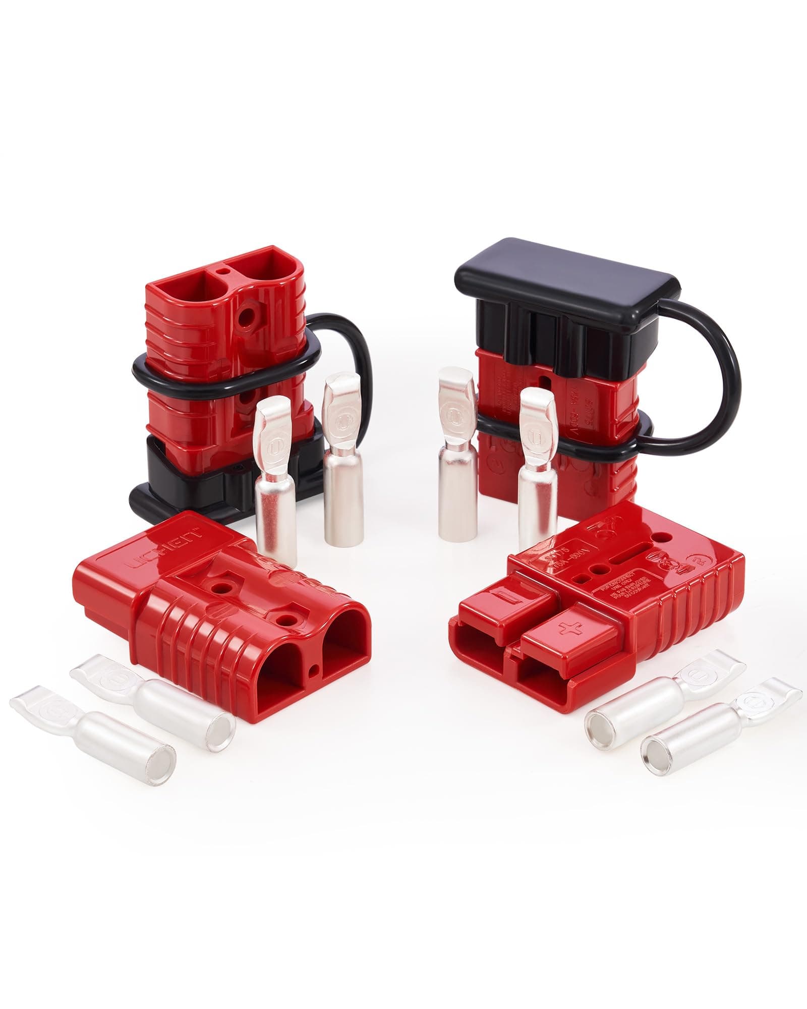 Orion Motor Tech Wire Connector 4 Pack, 175A Wire Harness Plug Kit for 2 Gauge Cables, 12V to 36V Battery Quick Connect Disconnect Set for Car Bike ATV Winches Lifts Motors More, Set of 4, Red