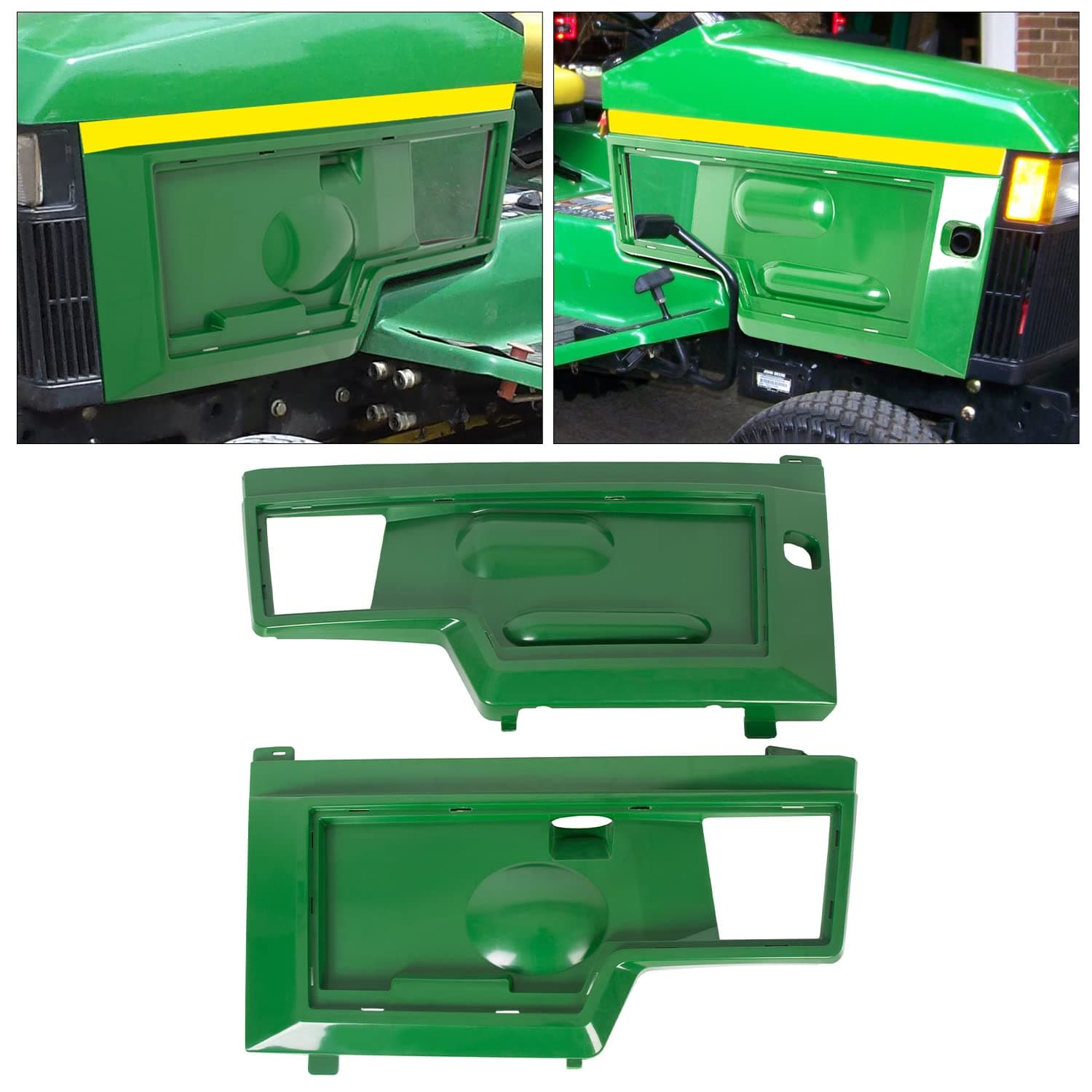 Pair Side Panel Screen Kit Green Left & Right Side Compatible with John Deere 415 425 445 455 Replacement for Part Number AM128982 AM128983