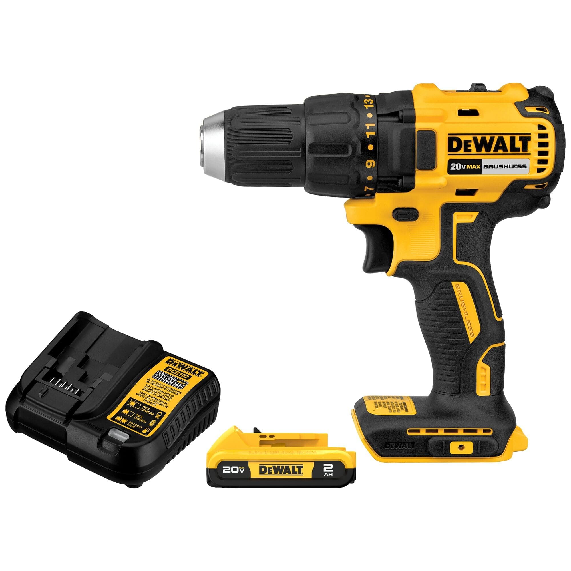20V MAX Cordless Drill, 1/2" (1/2"), 2-Speed, 2.0Ah XR Battery and Charger Included (DCD777D1)