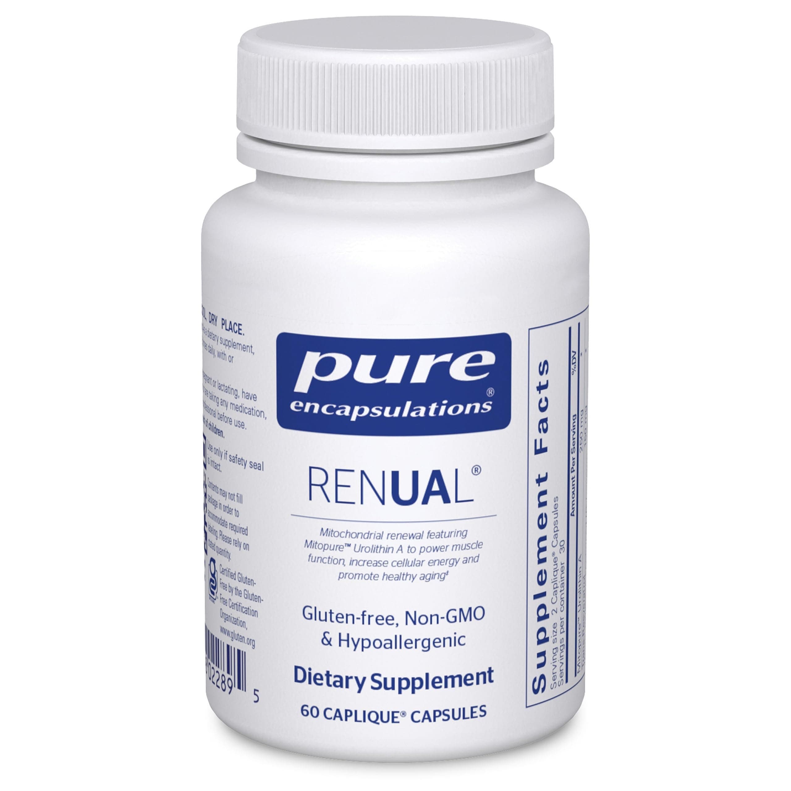 Pure Encapsulations Renual | Urolithin A Supplement | Support for Muscle Function, Cellular Energy Production, Mitochondrial Health, and Healthy Aging* | 60 Caplique Capsules