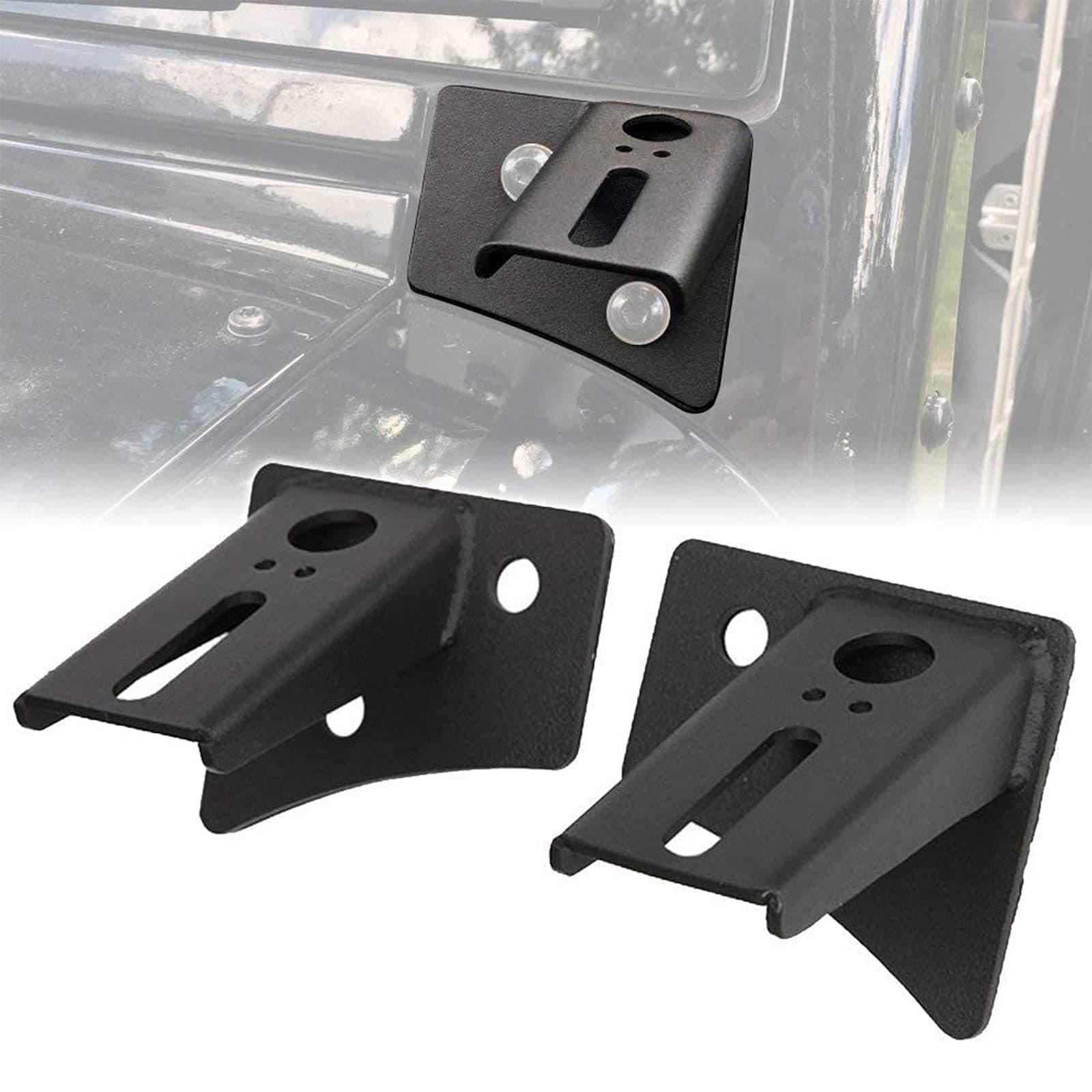 AUXMART A-Pillar Windshield Hinge Mounting Brackets for LED Light Bar Work Lights Fog Lights Replacement for Jeep Wrangler JK 2007-2017 (1 Pair)