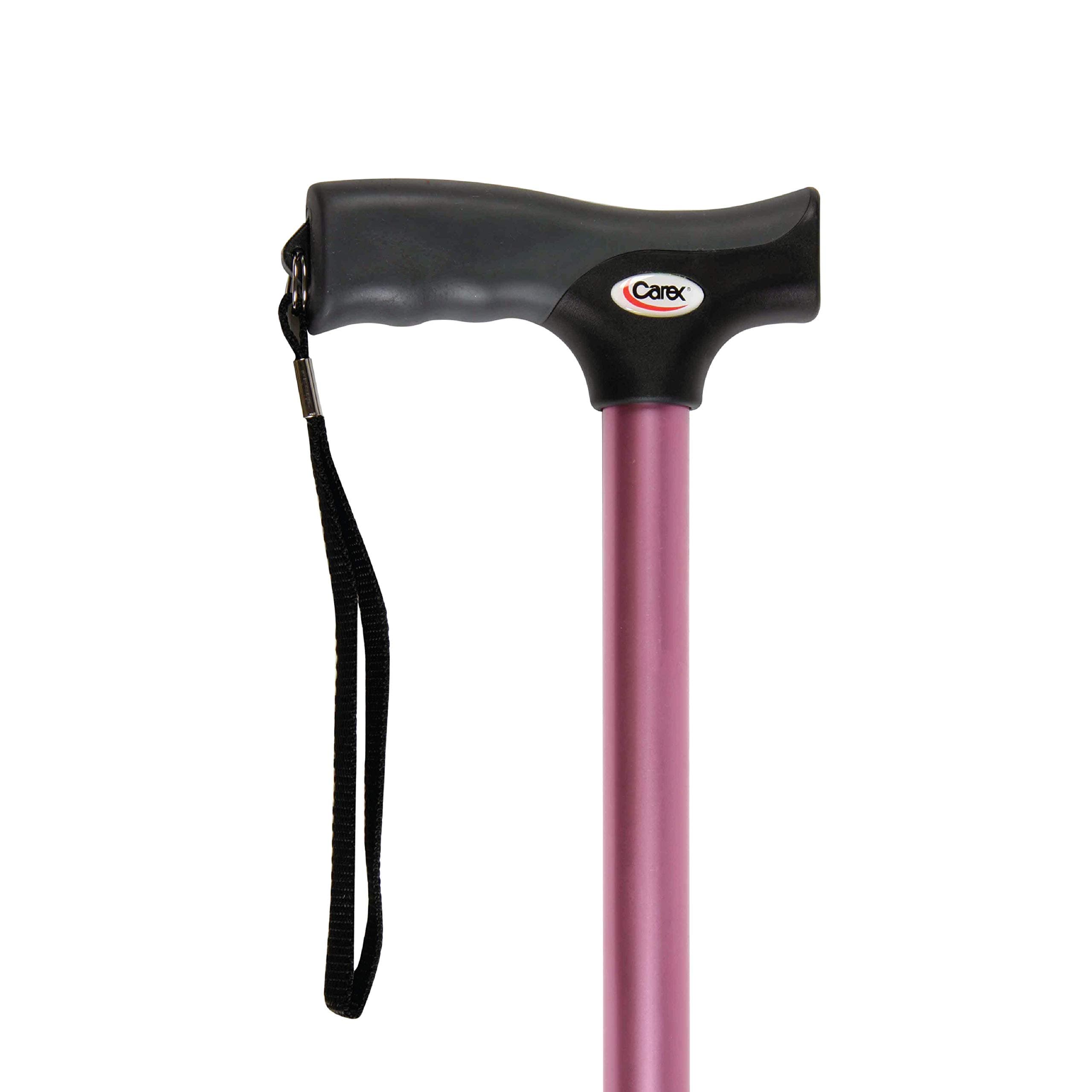 Soft Grip Walking Cane - Height Adjustable Cane With Wrist Strap - Latex Free Soft Cushion Handle, Pink