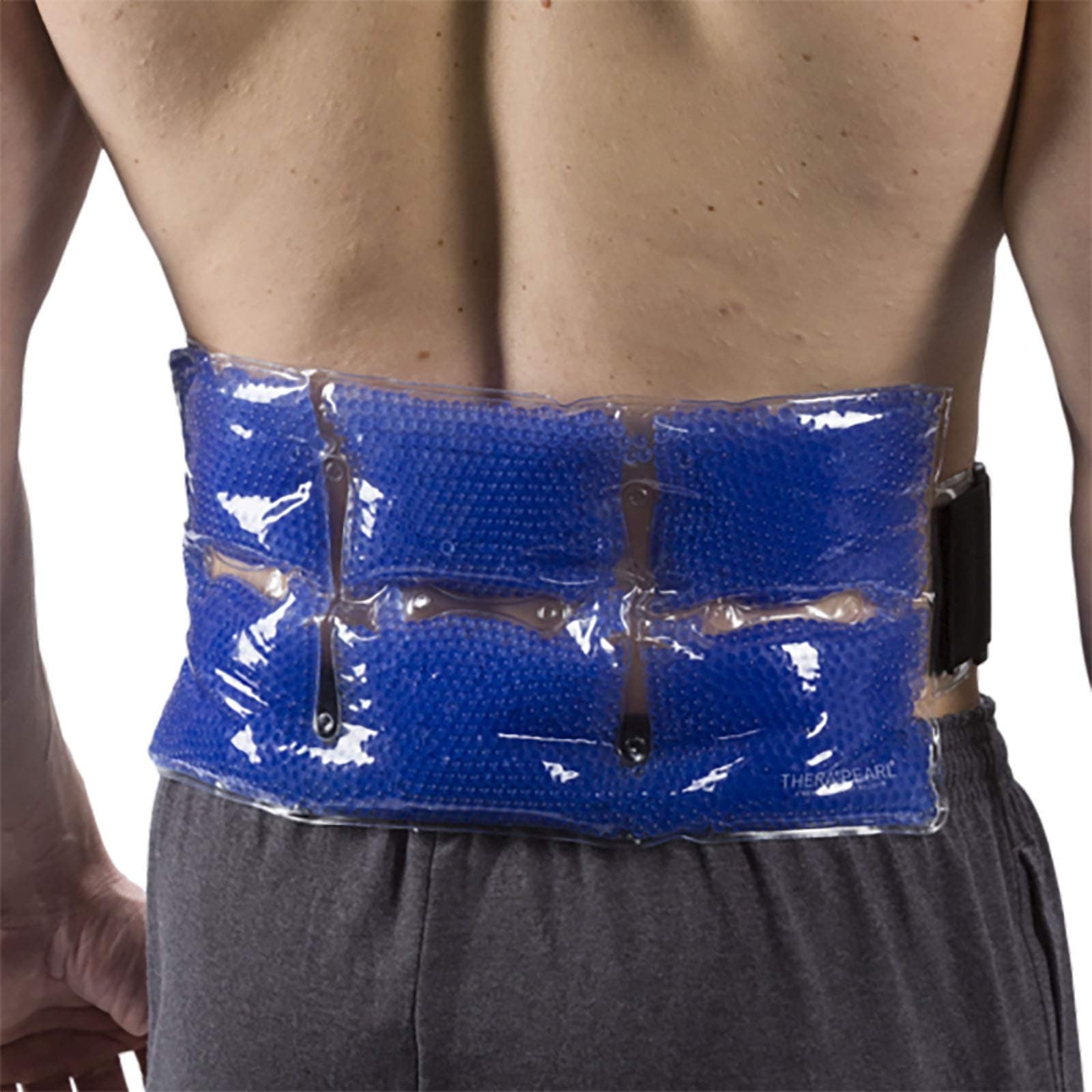 Reusable Hot Cold Pack for Back, Reusable Back Wrap with Strap & Gel Beads, Best Ice Bag for Lower Back Pain Relief, Non Toxic Flexible Hot & Cold Compress for Swelling, Sports Injuries