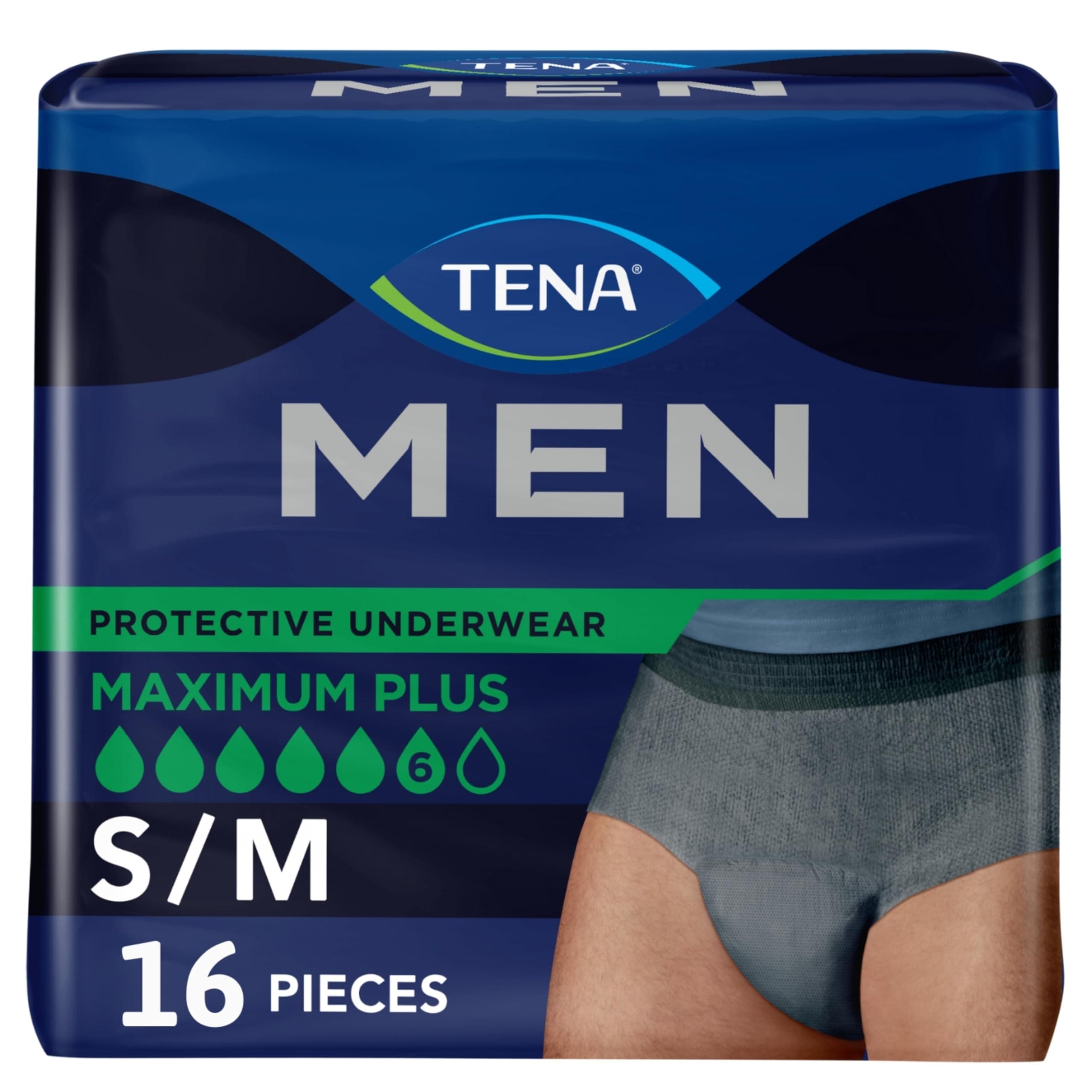 Incontinence Underwear for Men, Maximum Plus Absorbency, Small/Medium, 16 Count (Packaging May Vary)