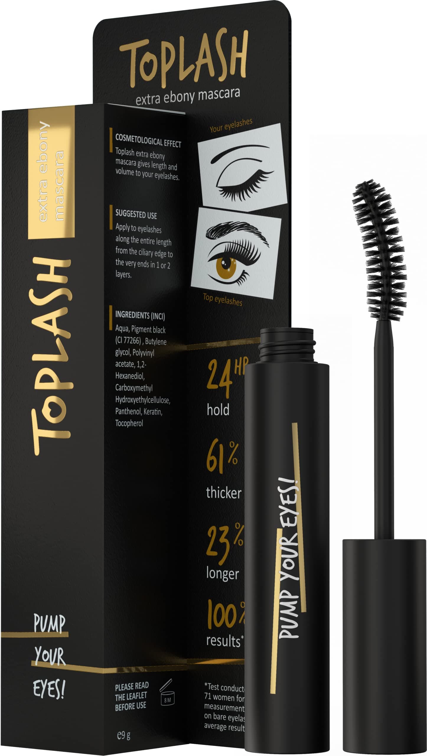 Toplash extra ebony mascara