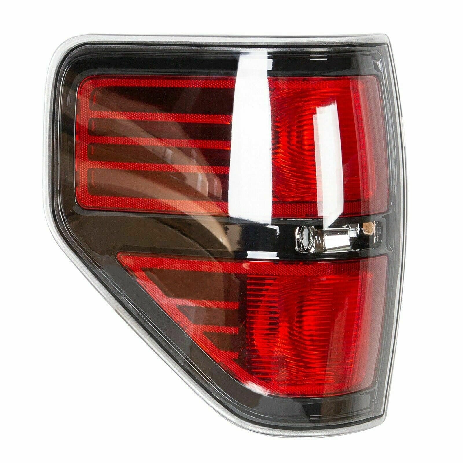Tail Light Incandescent Bulb Left Driver Side Red Lens Black Housing Brake Lamp Extended for Ford for F150 2009-2014 FLASHQ-FBD-021 BL3Z13405AB