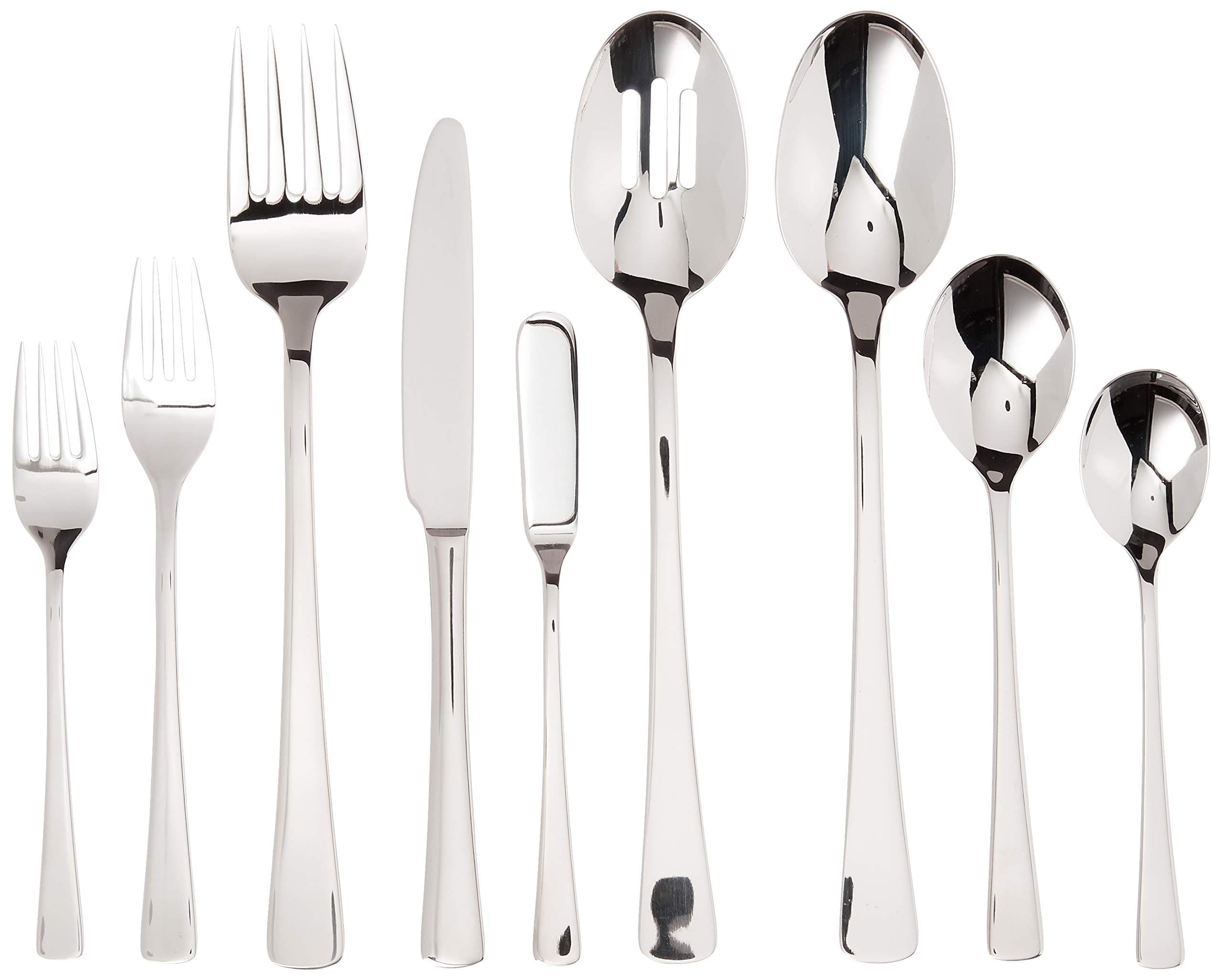 PRD779 45 Piece Splendide Rohan Flatware Set, Silver